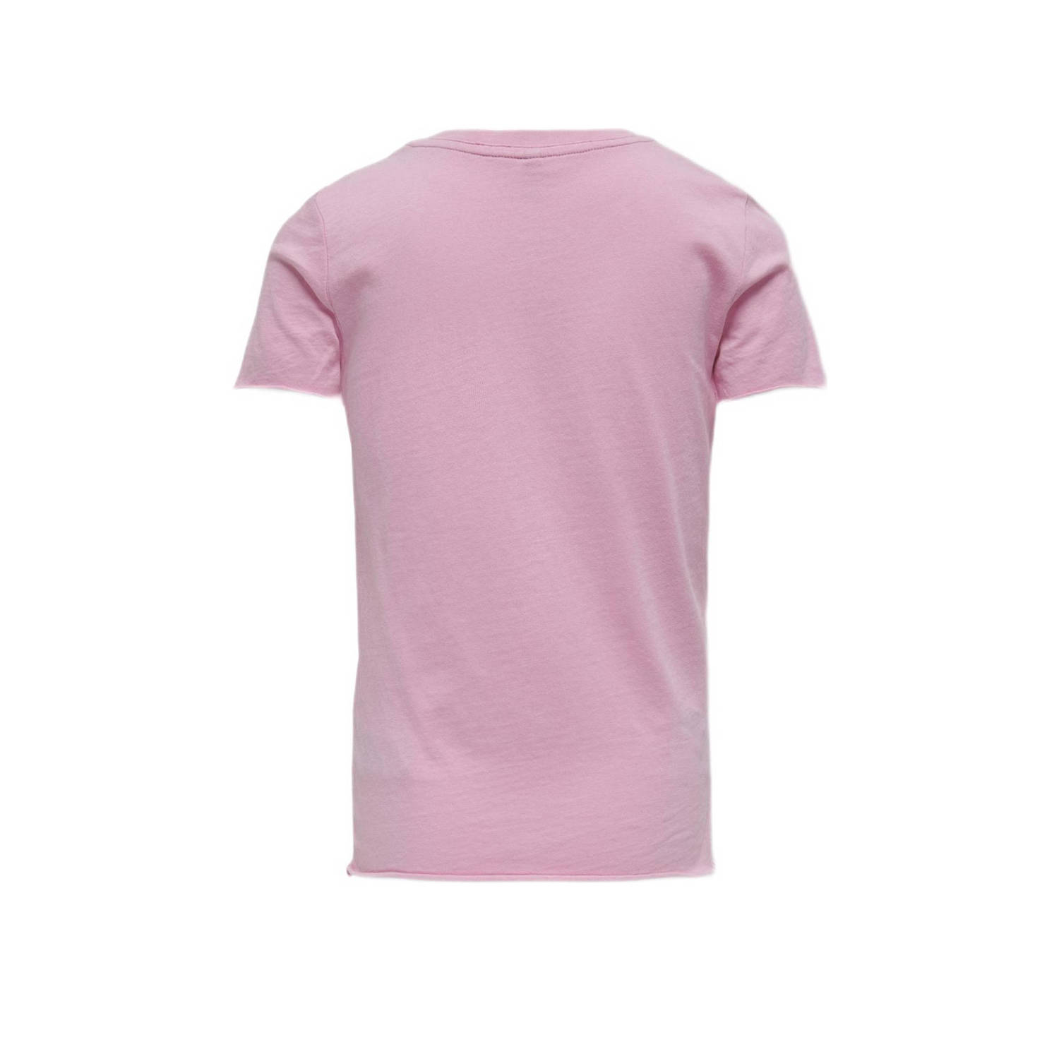 ONLY KIDS GIRL T-shirt met printopdruk lichtroze multicolor