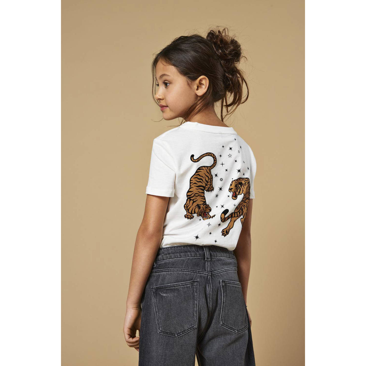 ONLY KIDS GIRL T-shirt met backprint wit