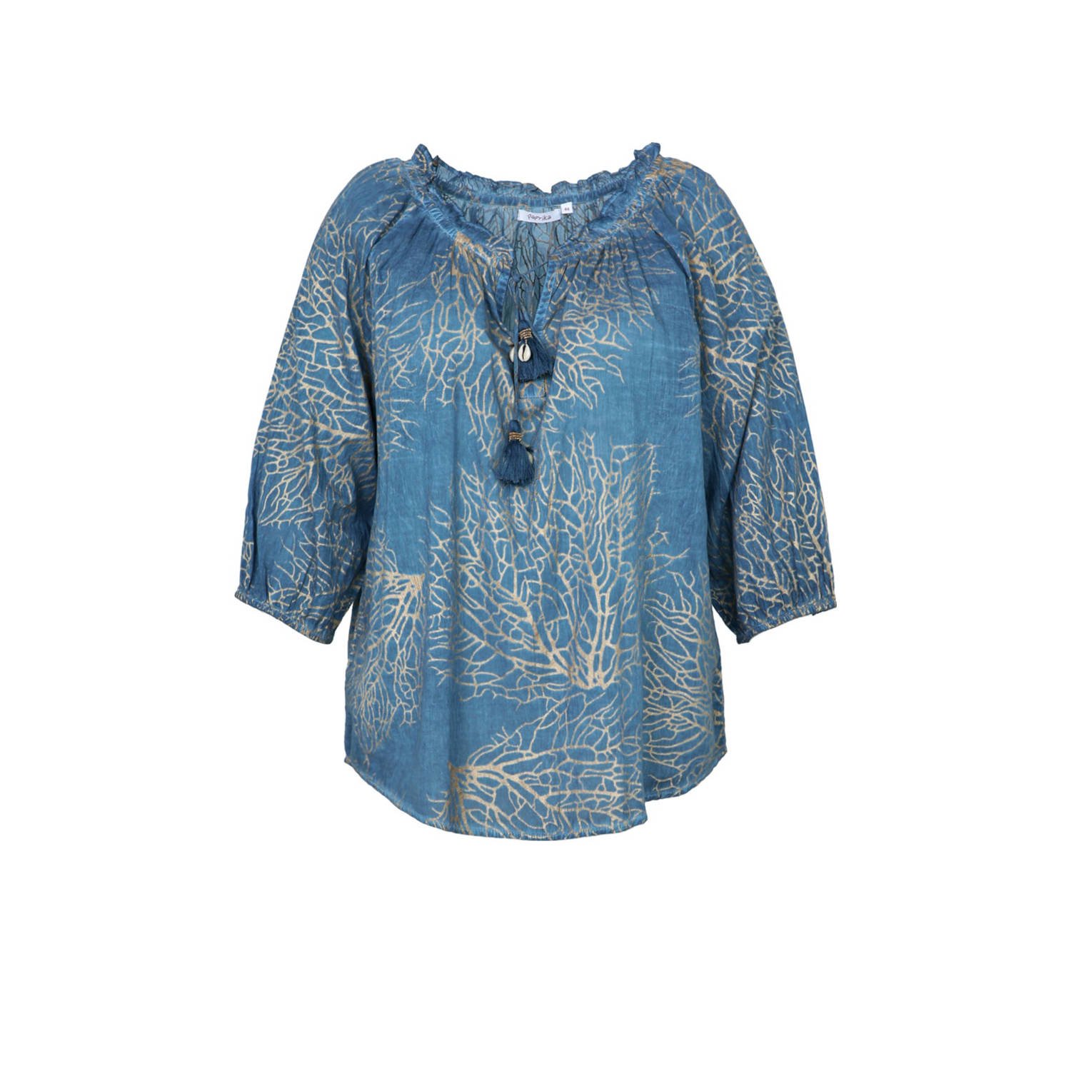 Paprika blousetop met all over print blauw