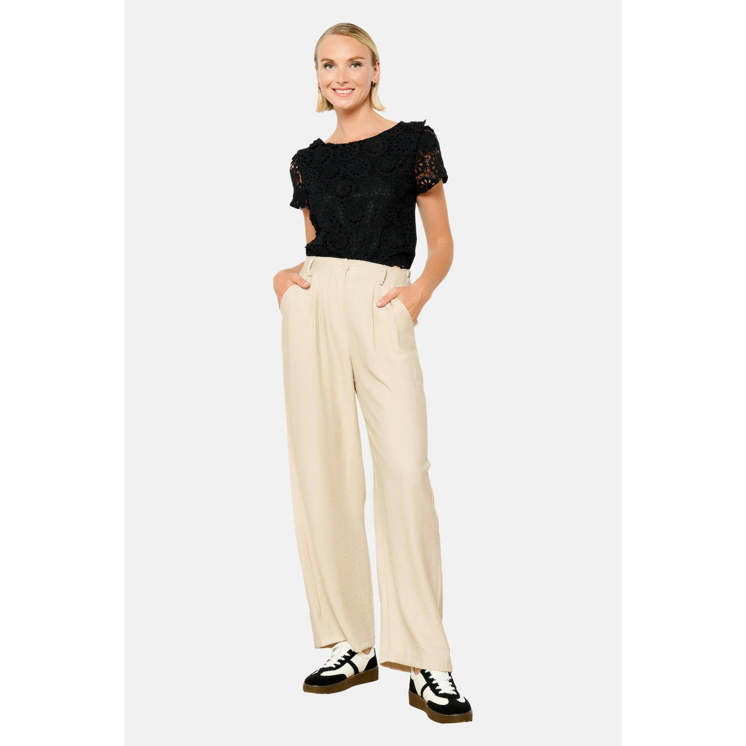 LOLALIZA straight fit broek beige