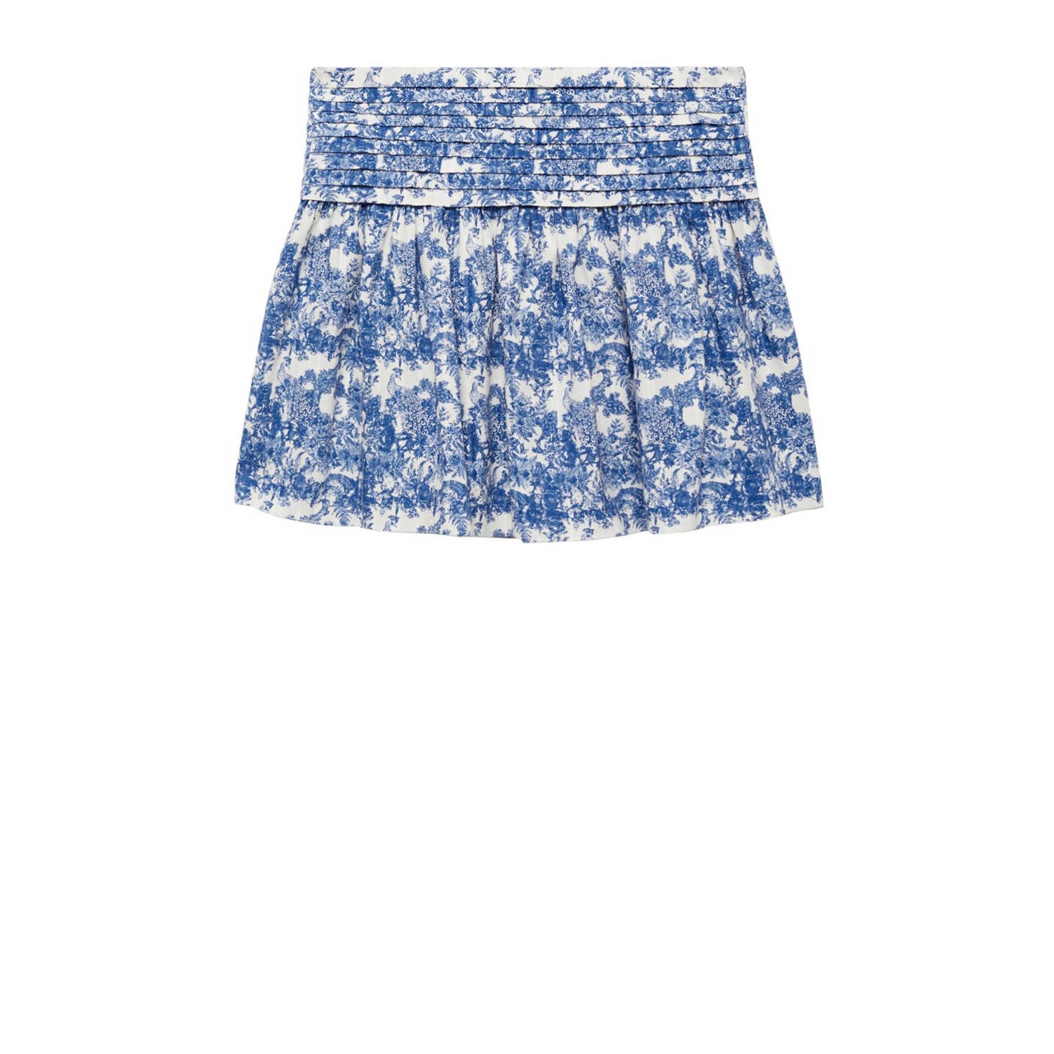 Mango Kids korte rok blauw Meisjes Katoen All over print 152