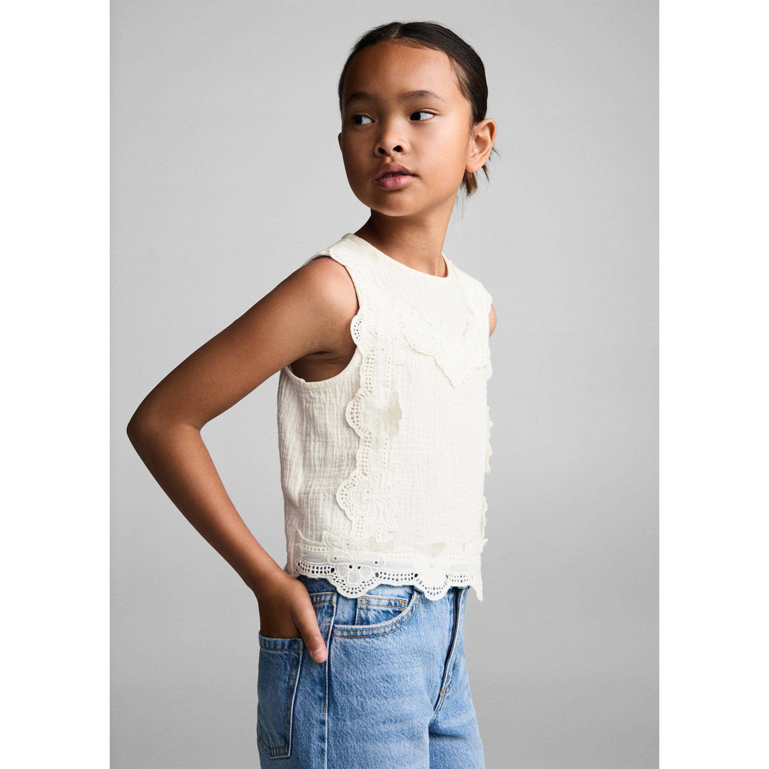 Mango Kids top lichtbeige