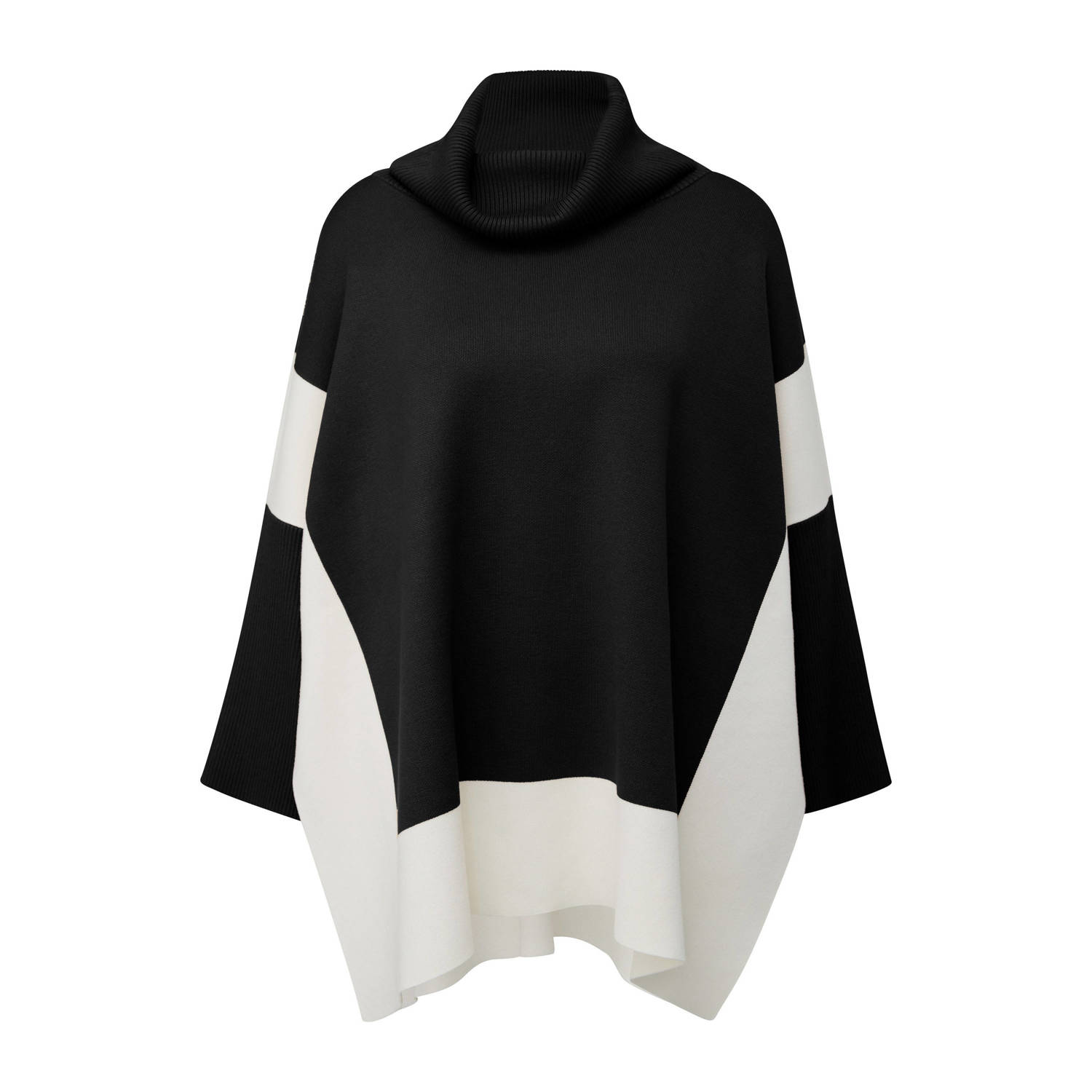 S.Oliver BLACK LABEL Oversized pullover in ponchostijl van viscosemix met colour-blocking