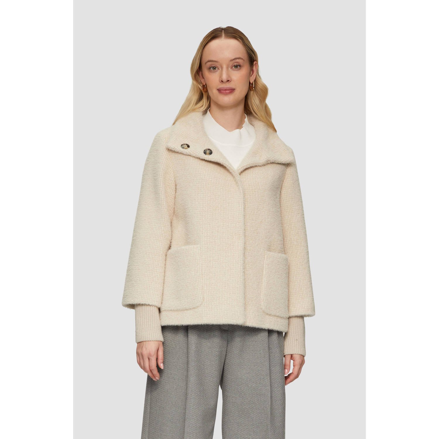 s.Oliver BLACK LABEL gemêleerde jack winter ecru