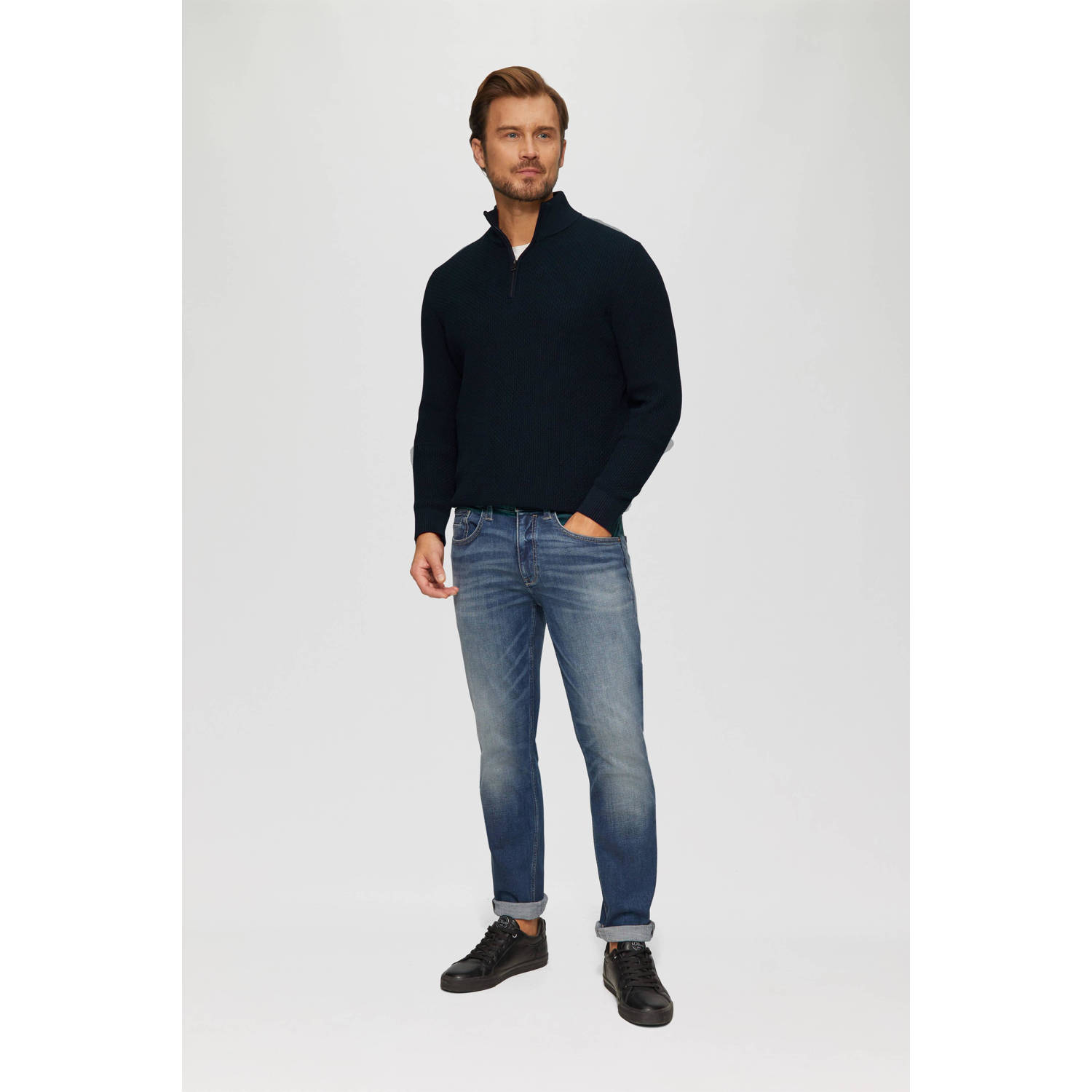 s.Oliver gebreide trui donkerblauw