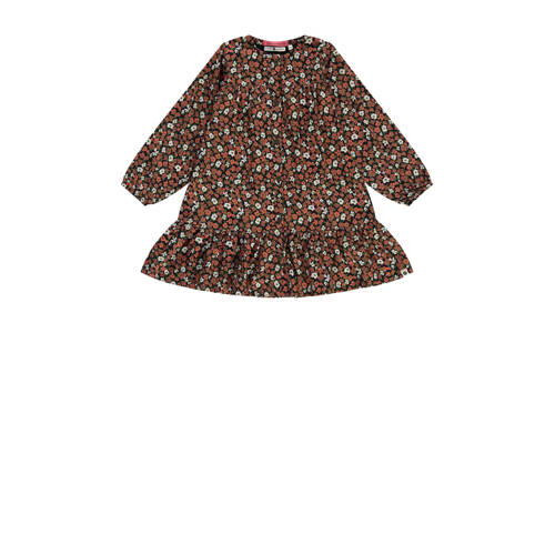 Stains&Stories gebloemde jurk bruin/wit/groen afbeelding