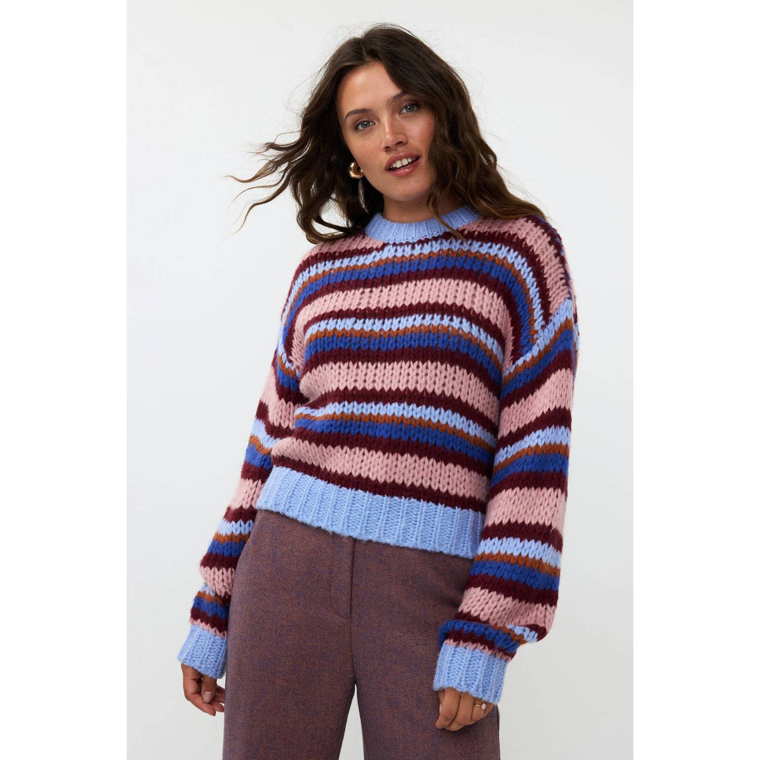 Ydence gebreide trui blauw
