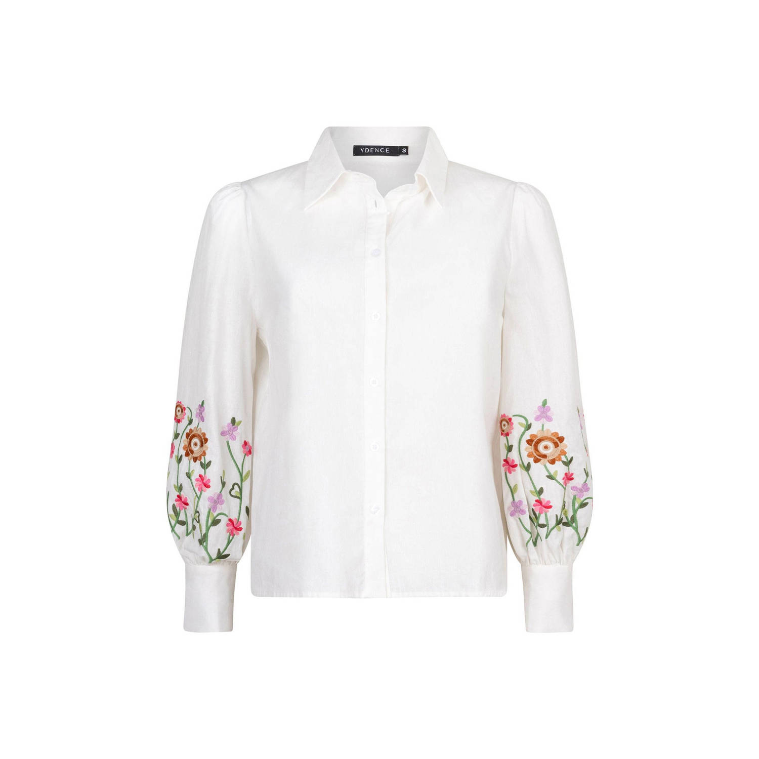 Ydence Bloemenblouse met lange mouwen White Dames