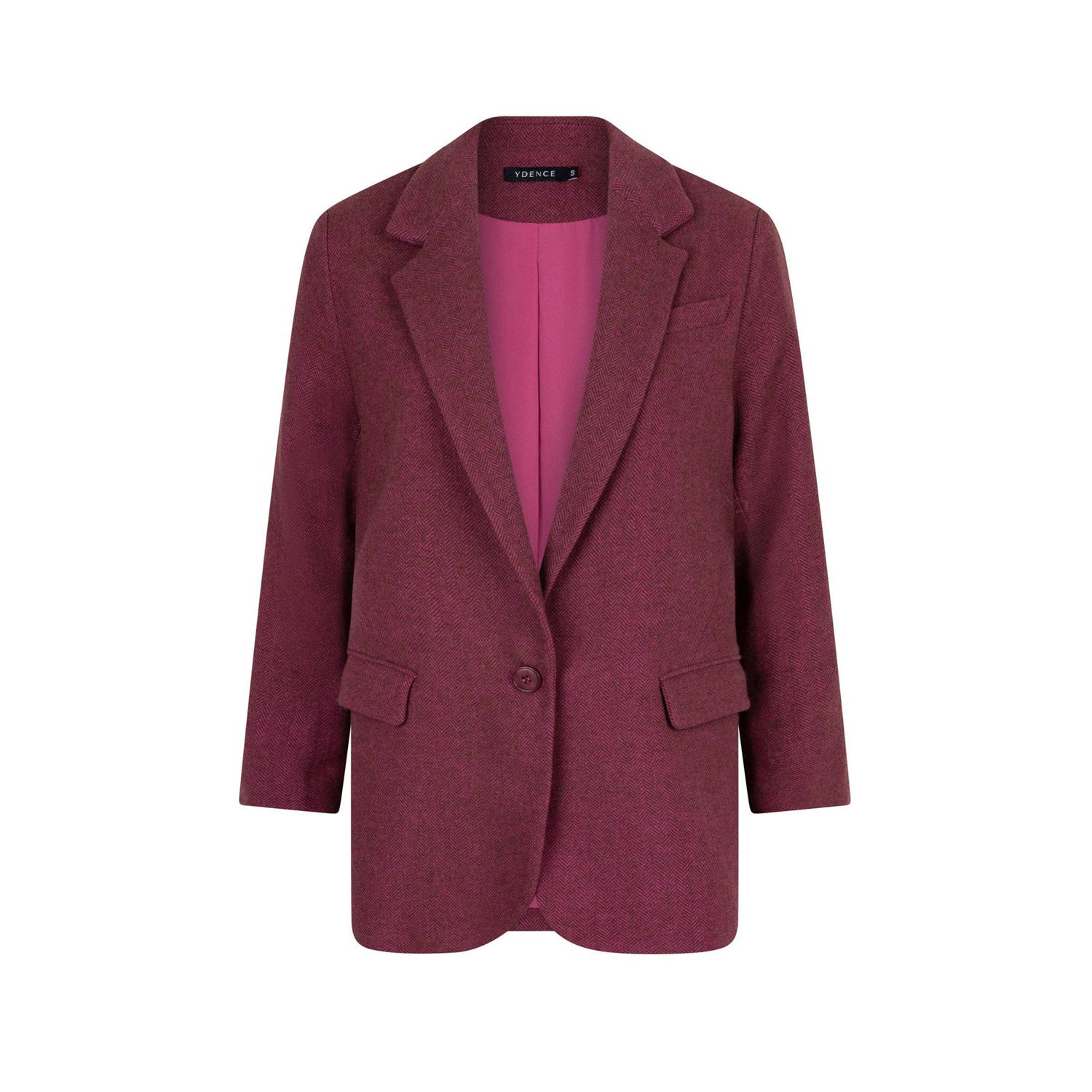 Ydence gemêleerde oversized blazer Lennox met wol roze