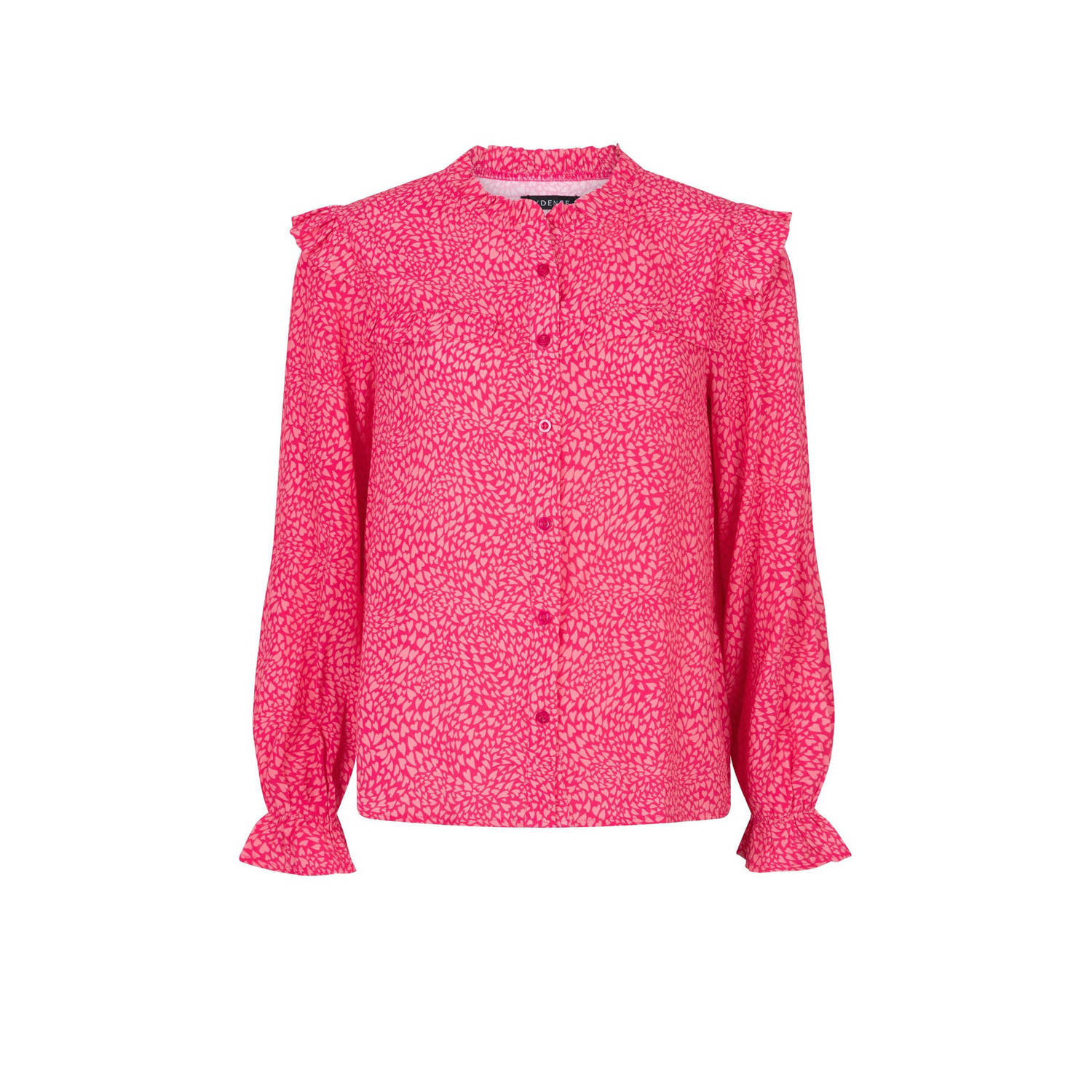 Ydence blouse Lady met all over print en ruches roze