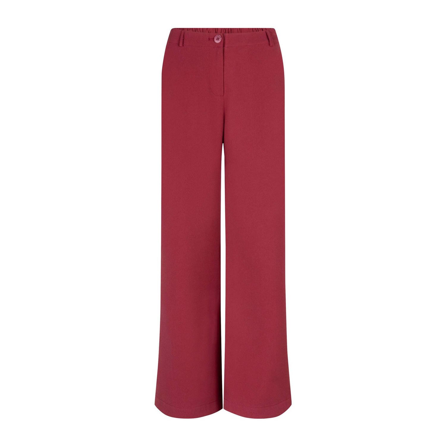 Ydence high waist wide leg pantalon Solange donkerrood