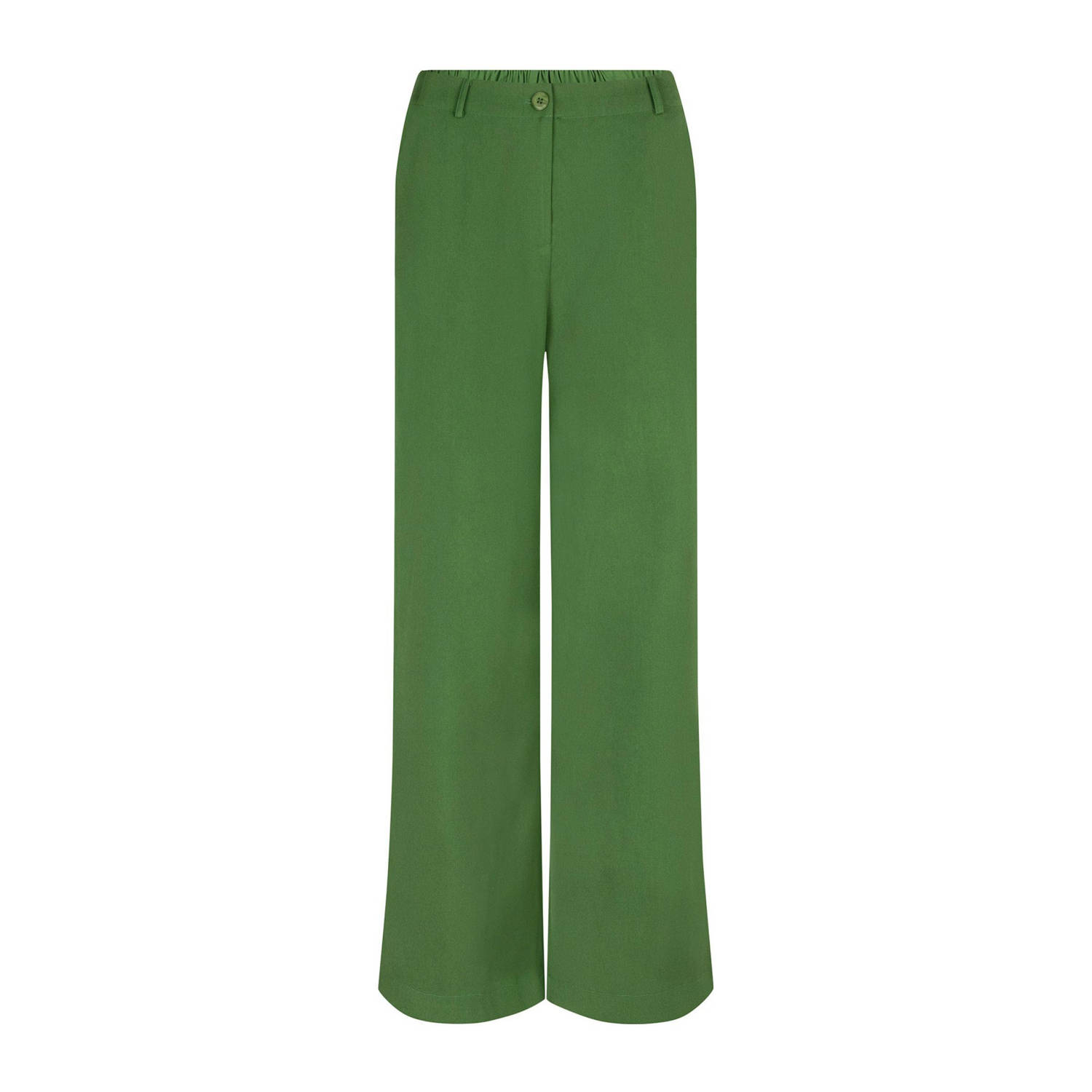 Ydence high waist wide leg pantalon Solange groen