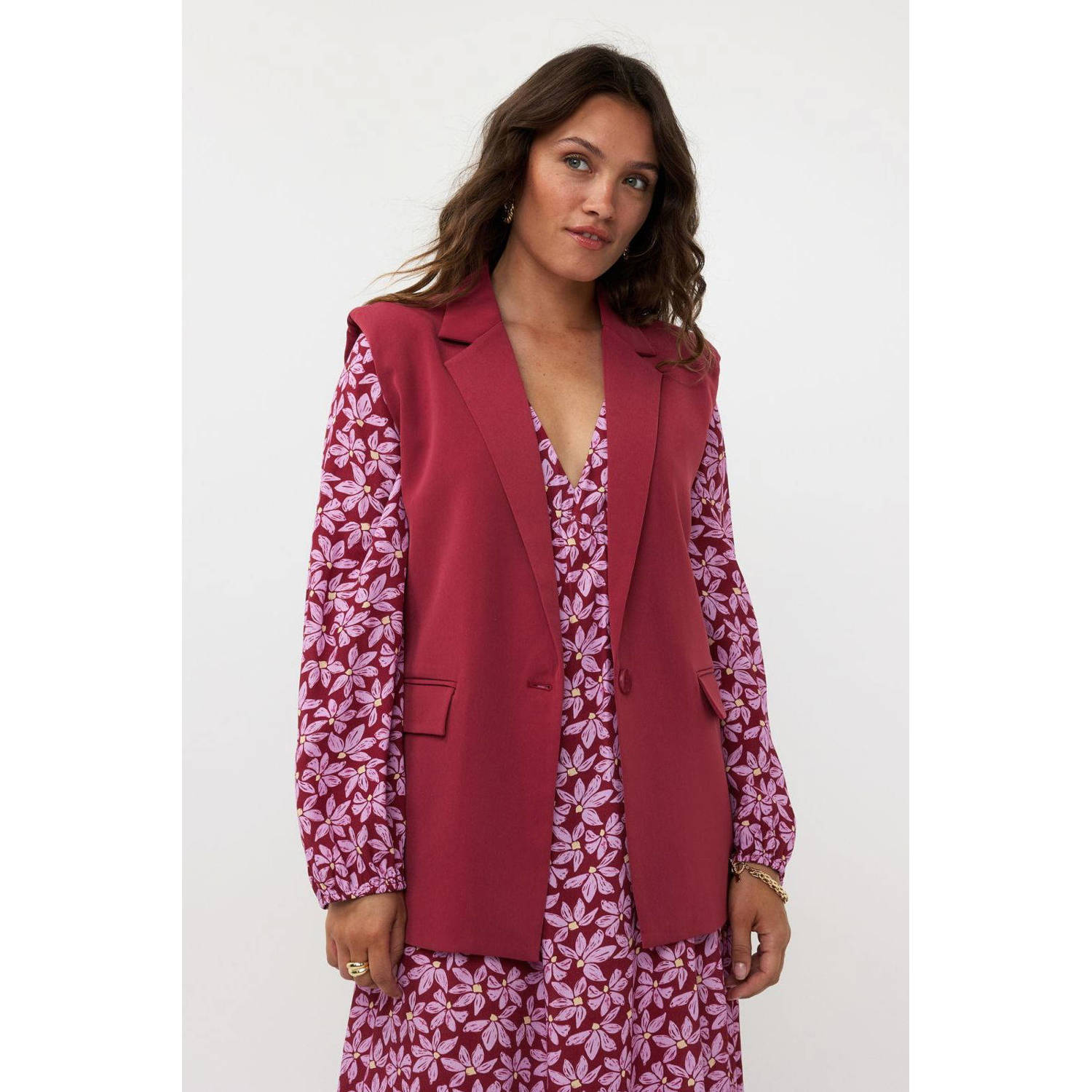 Ydence gilet Lima donkerrood