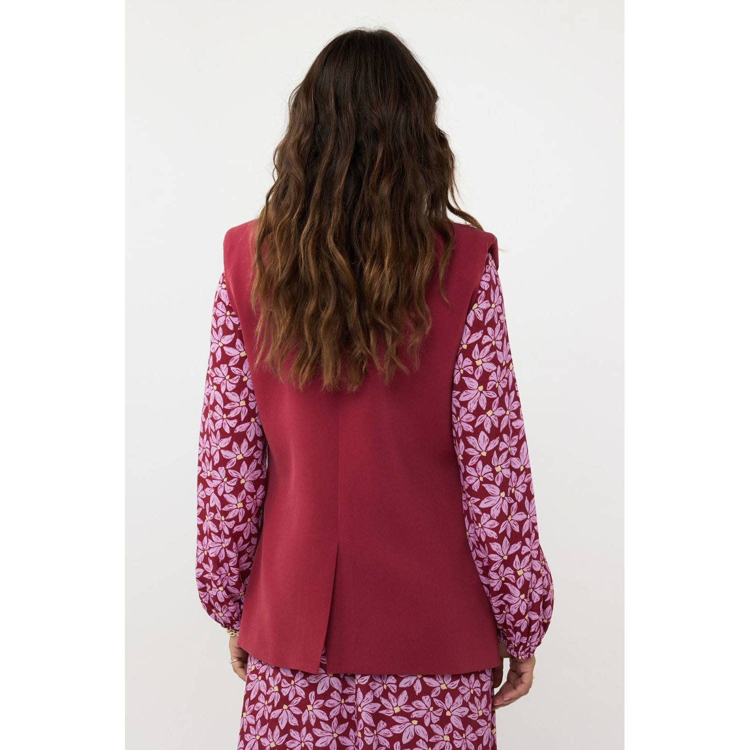 Ydence gilet Lima donkerrood