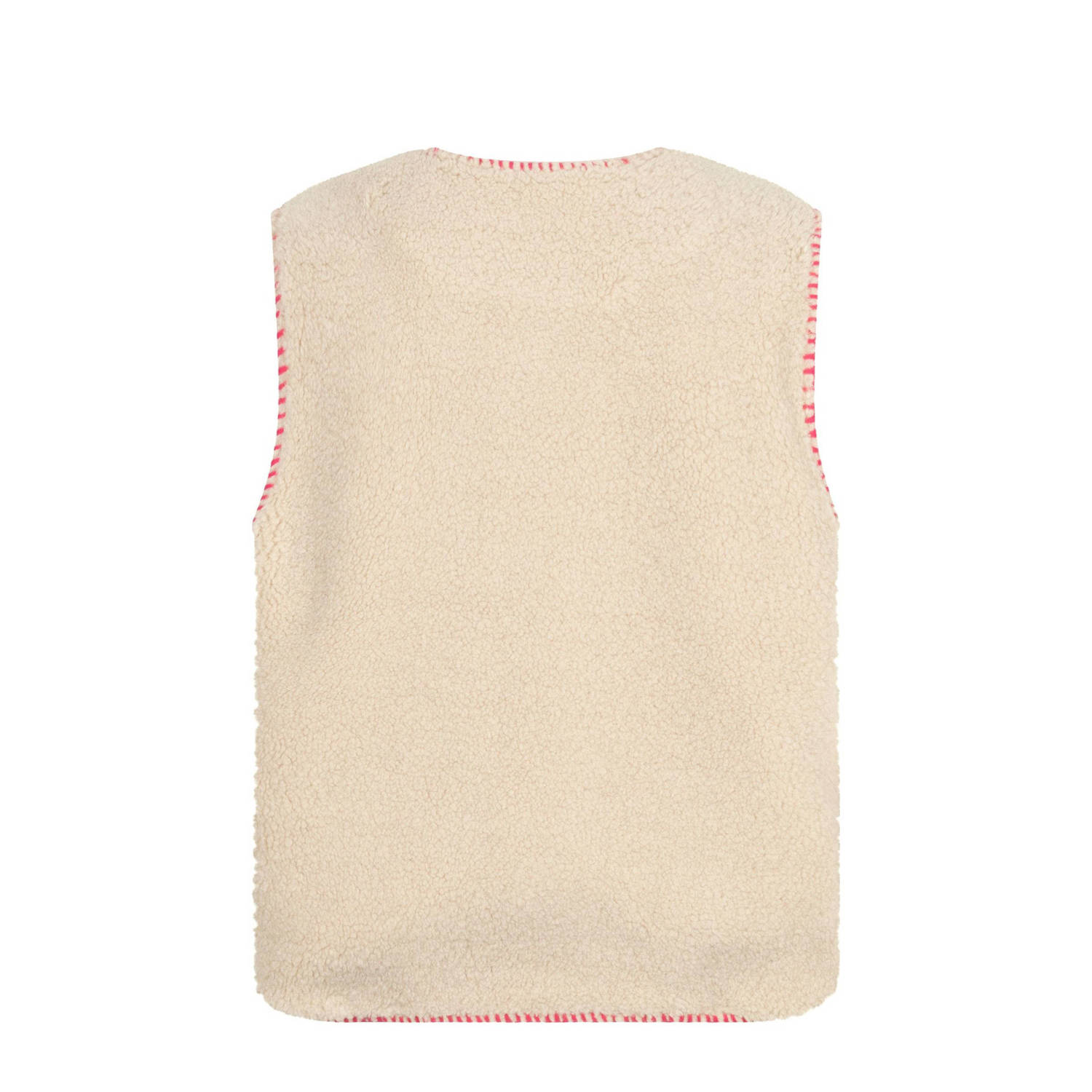 Ydence teddy gilet Evelynn ecru roze