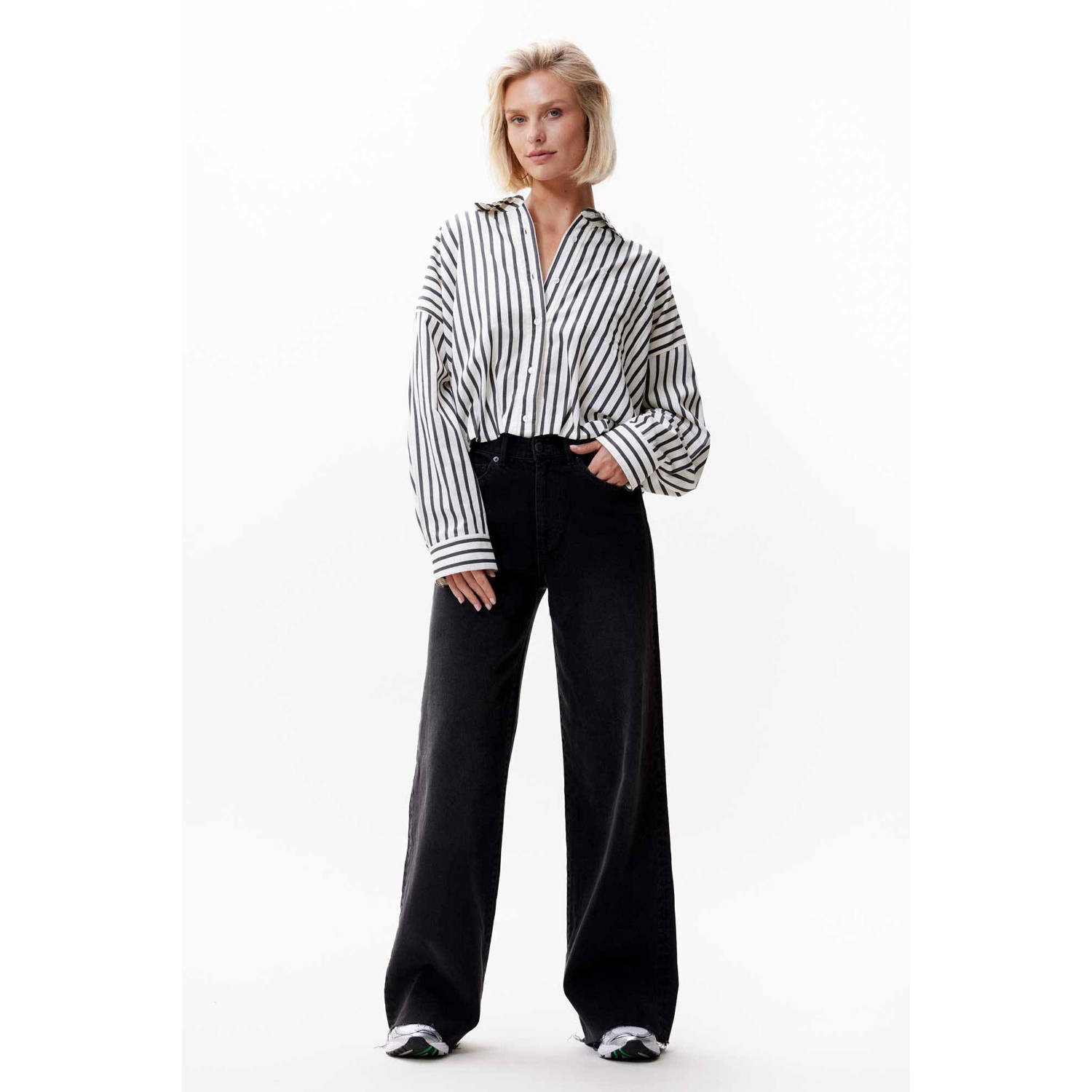 CATWALK JUNKIE Dames Blouses Cropped Button Up Blouse Ecru