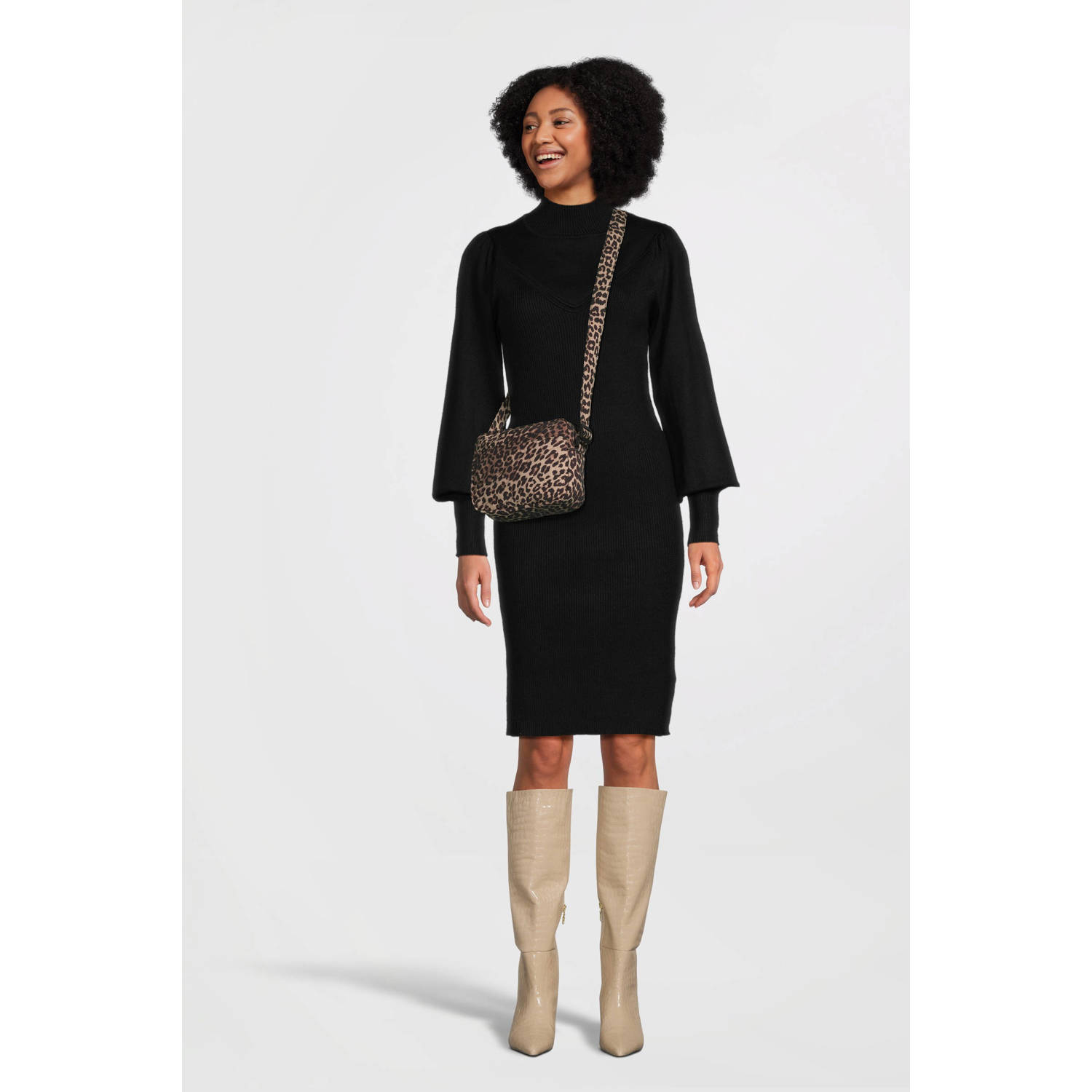ONLY crossbody tas ONLBEATRICE met panterprint bruin