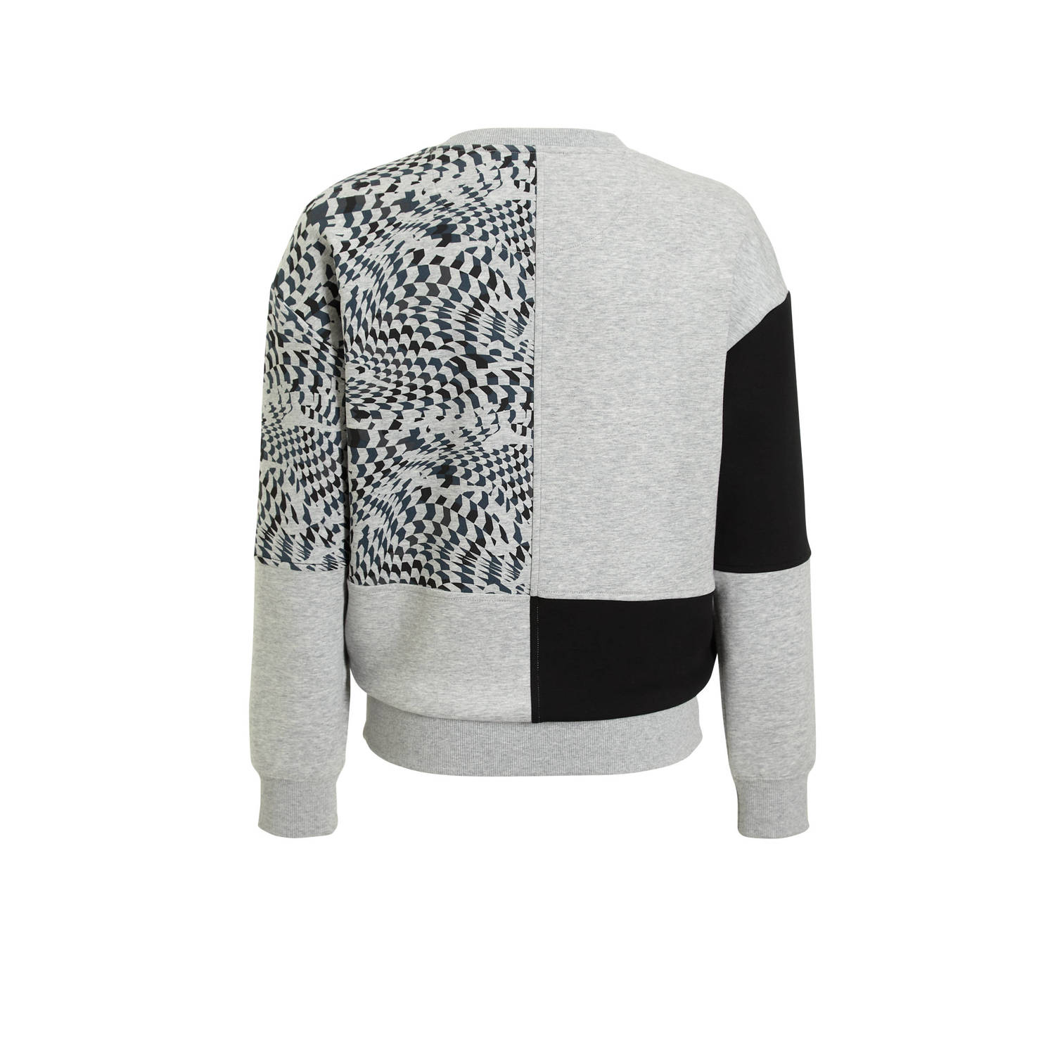 Coolcat sweater Nathan met allover print grijs melange