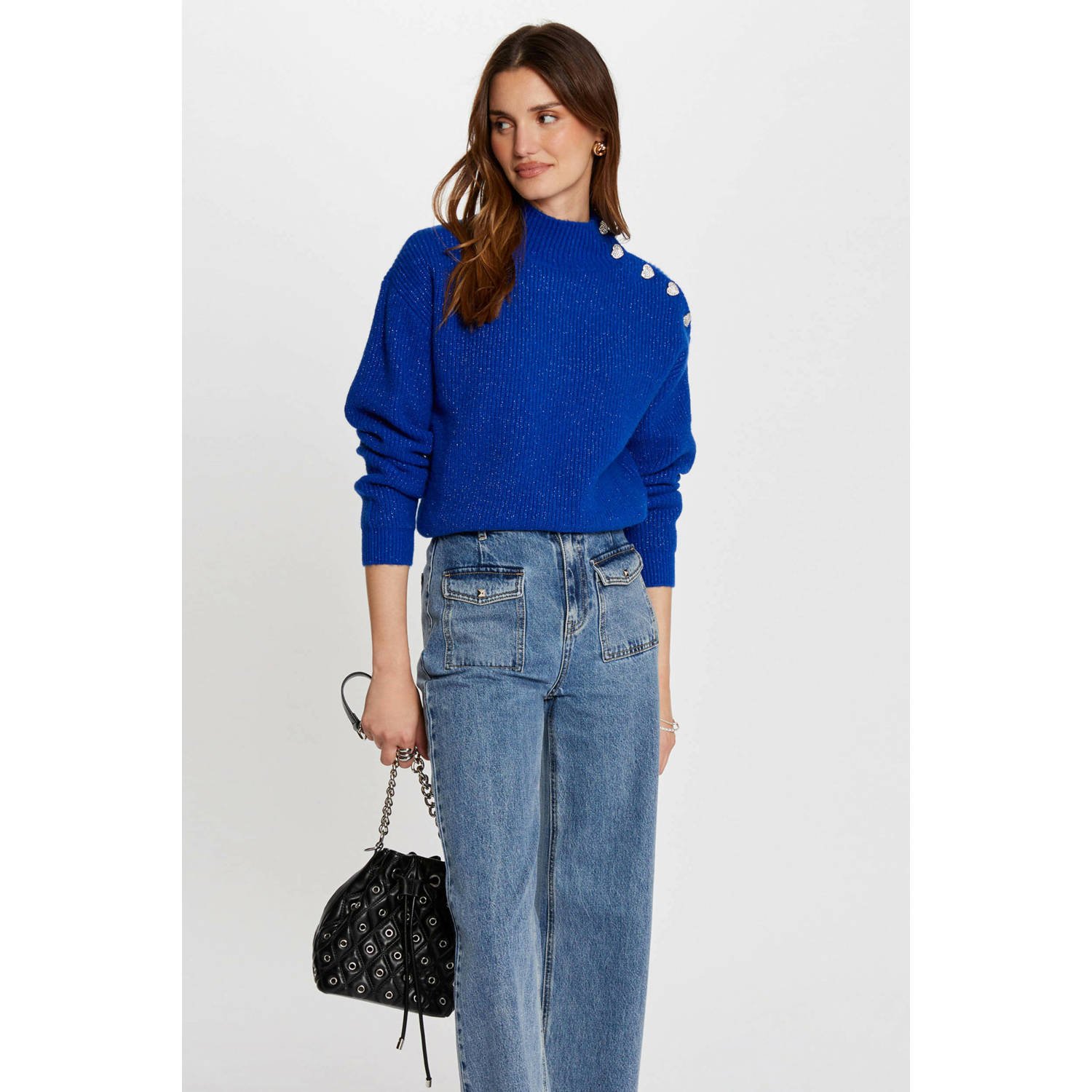 Morgan gebreide trui blauw