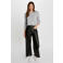Morgan imitatieleren high waist regular fit broek zwart