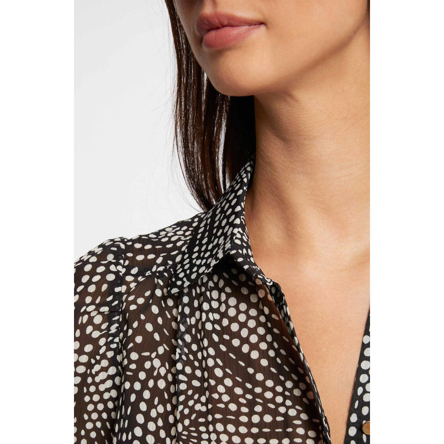 Morgan blouse met all over print bruin ecru
