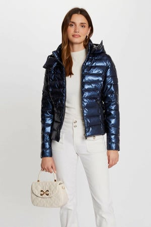 gewatteerde jas blauw