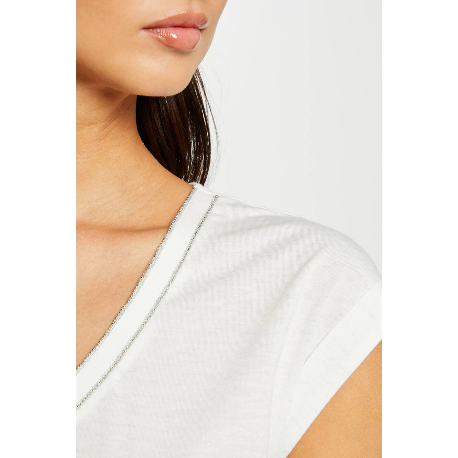 Morgan top ecru met glitter