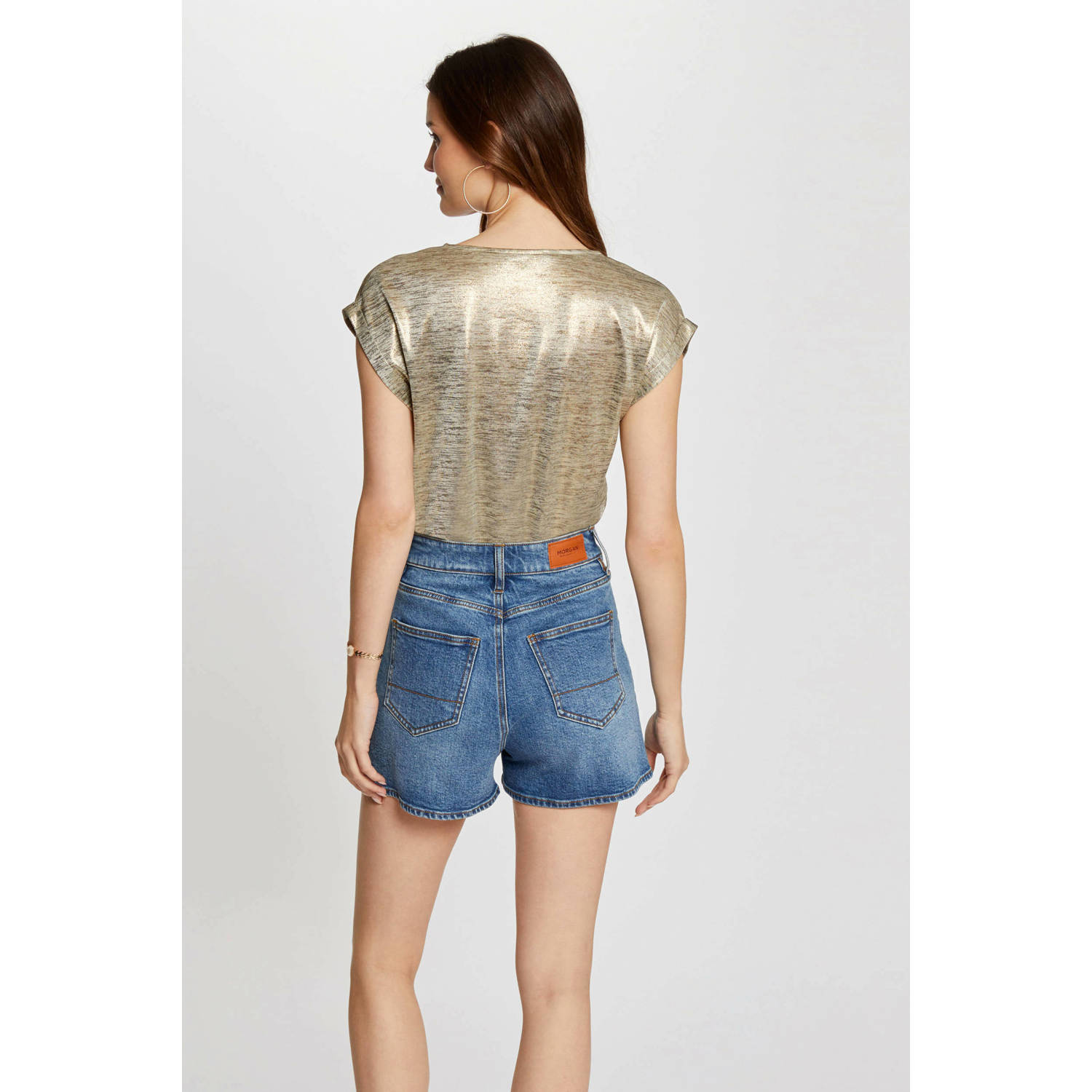 Morgan gemêleerde top beige