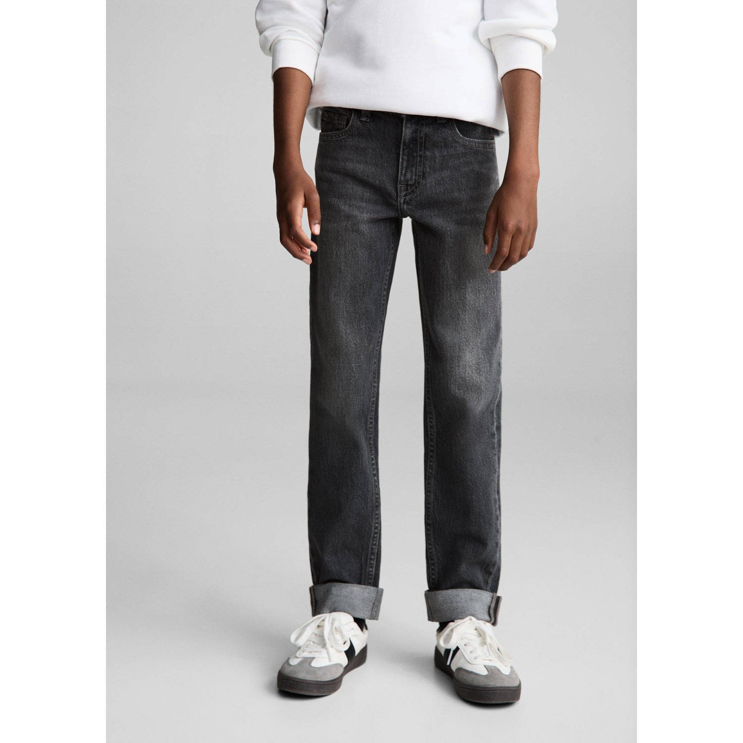 Mango Kids straight fit jeans changeant grijs