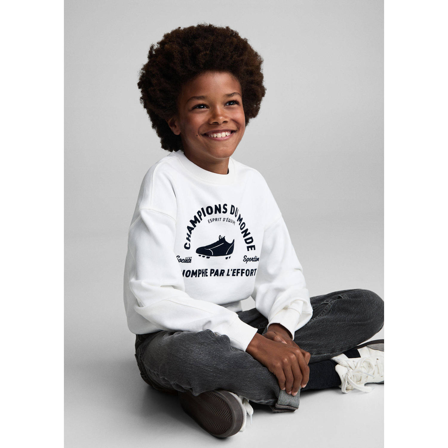 Mango Kids straight fit jeans changeant grijs