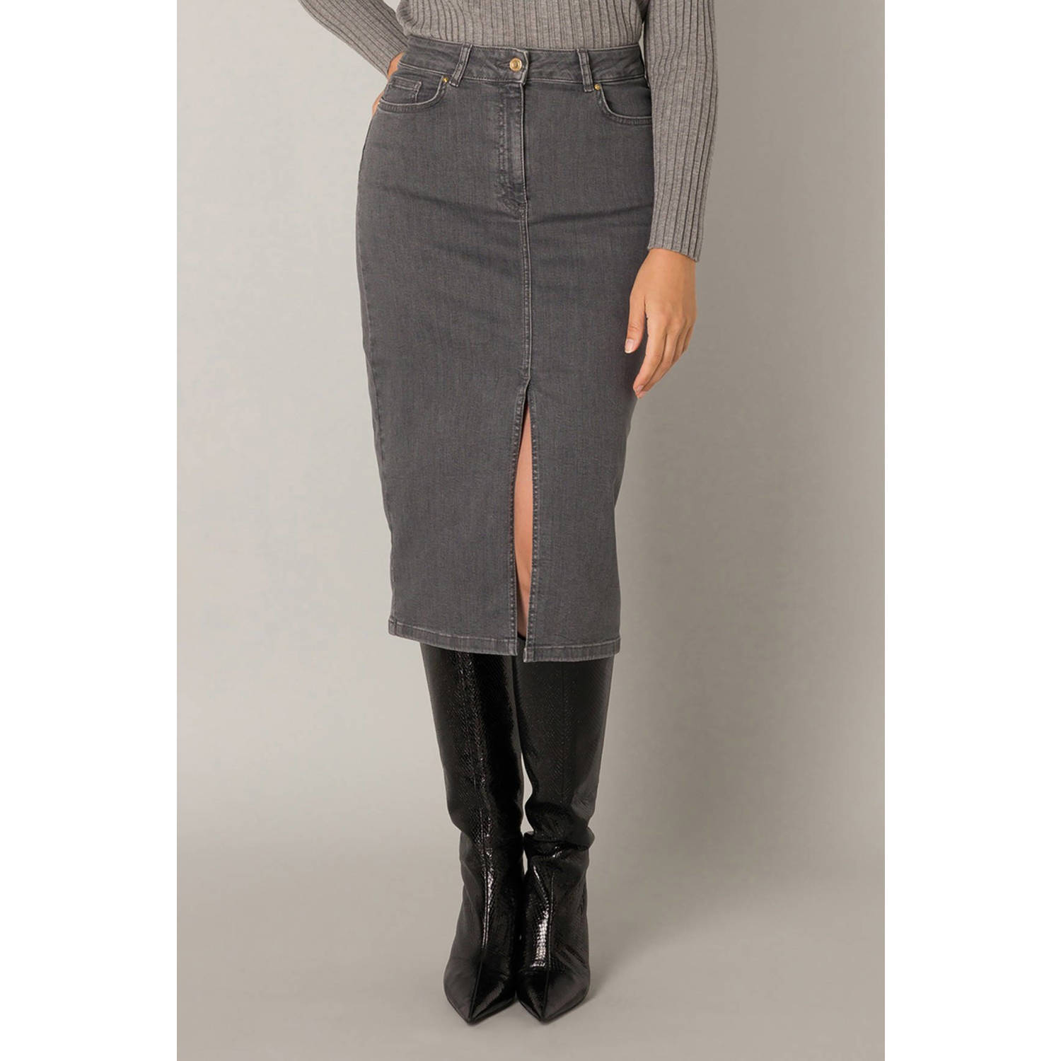 Yest denim spijkerrok grey denim