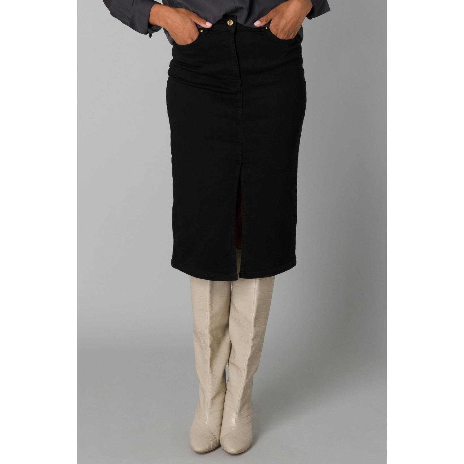 Yest denim spijkerrok black denim