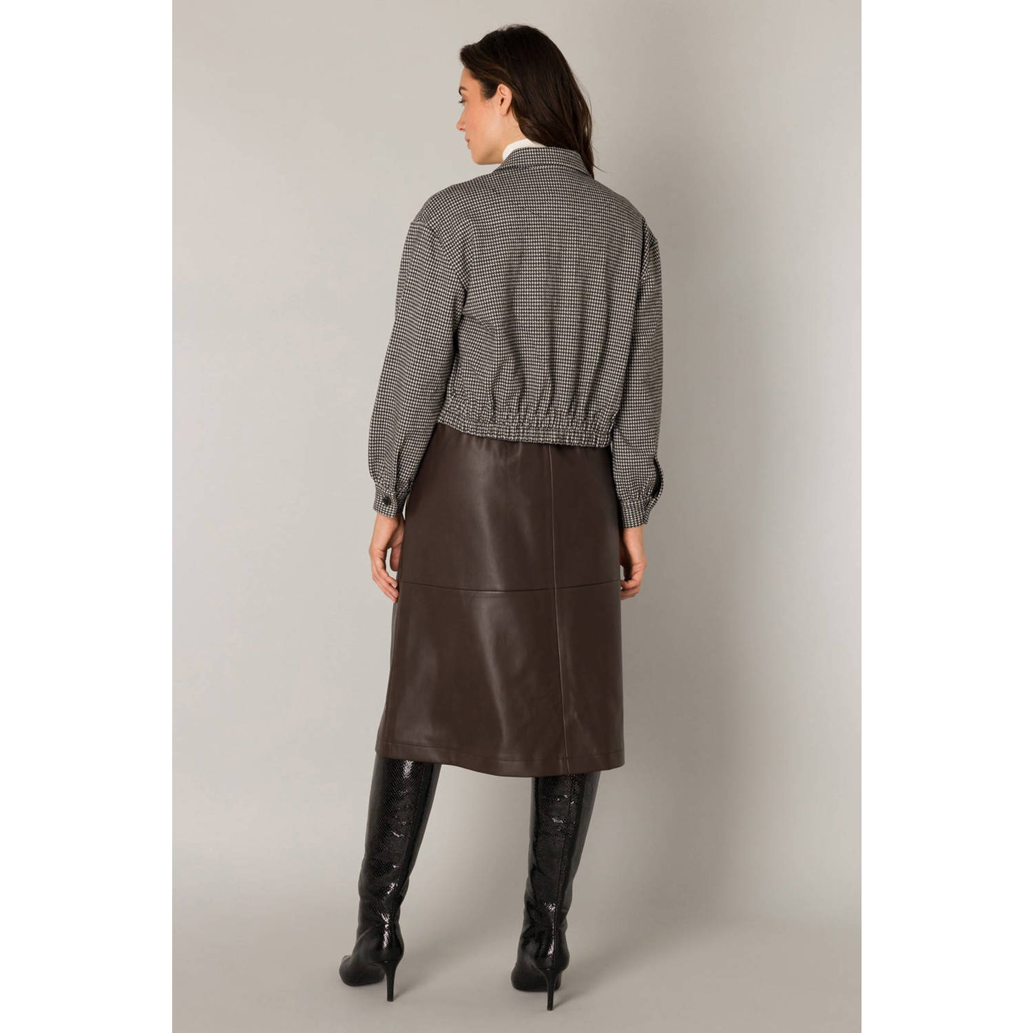 Yest vest met pied-de-poule black ecru
