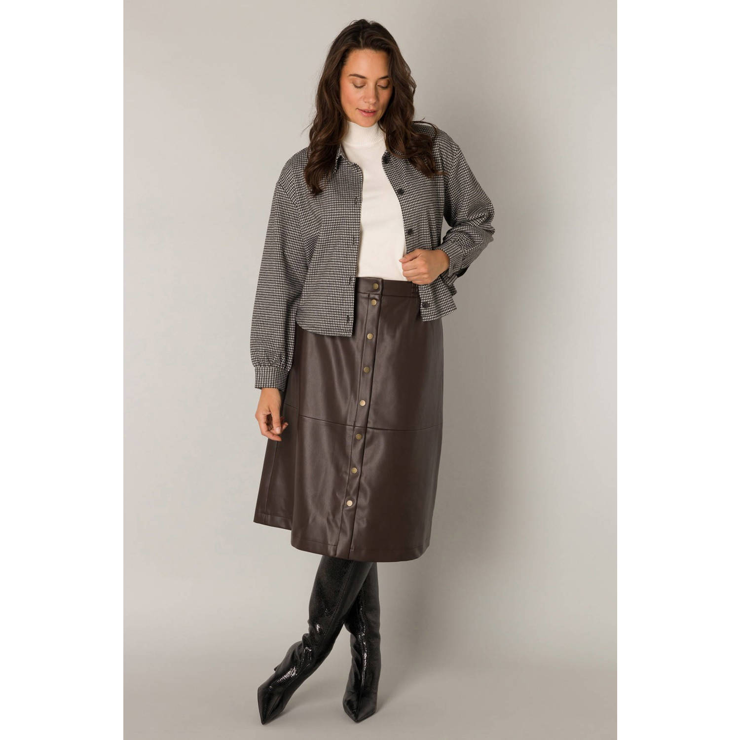 Yest vest met pied-de-poule black ecru