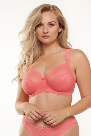 niet-voorgevormde beugelbh Daily Full Coverage Lace koraalrood