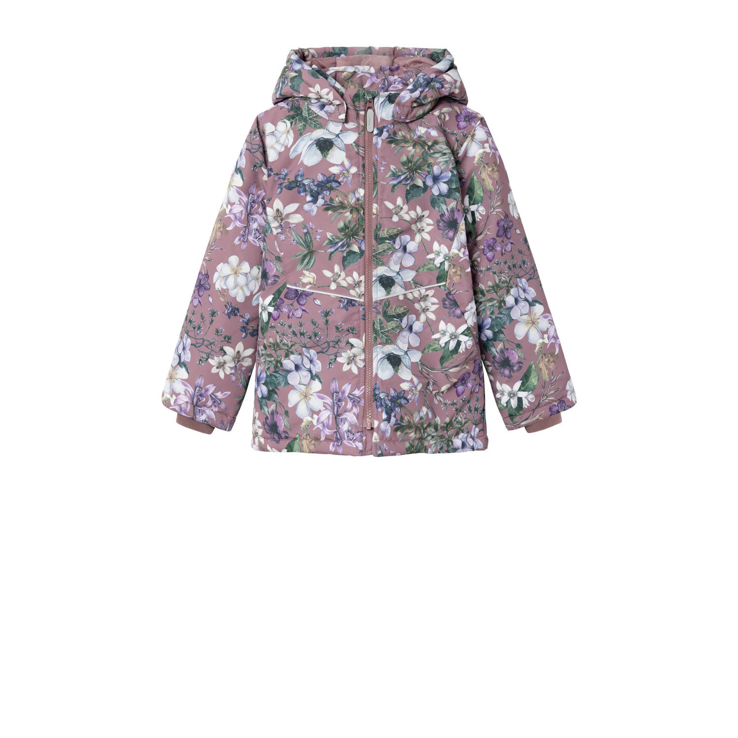 NAME IT KIDS gebloemde tussenjas NKFMAXI lila multicolor