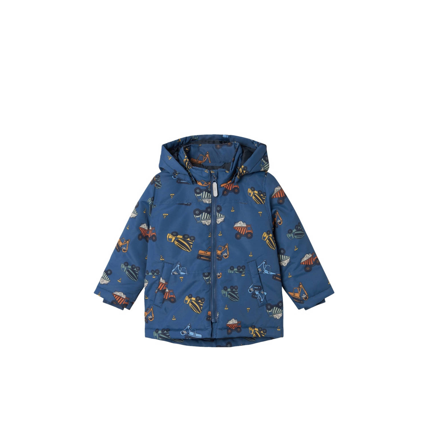 NAME IT MINI winterjas met all over print middenblauw