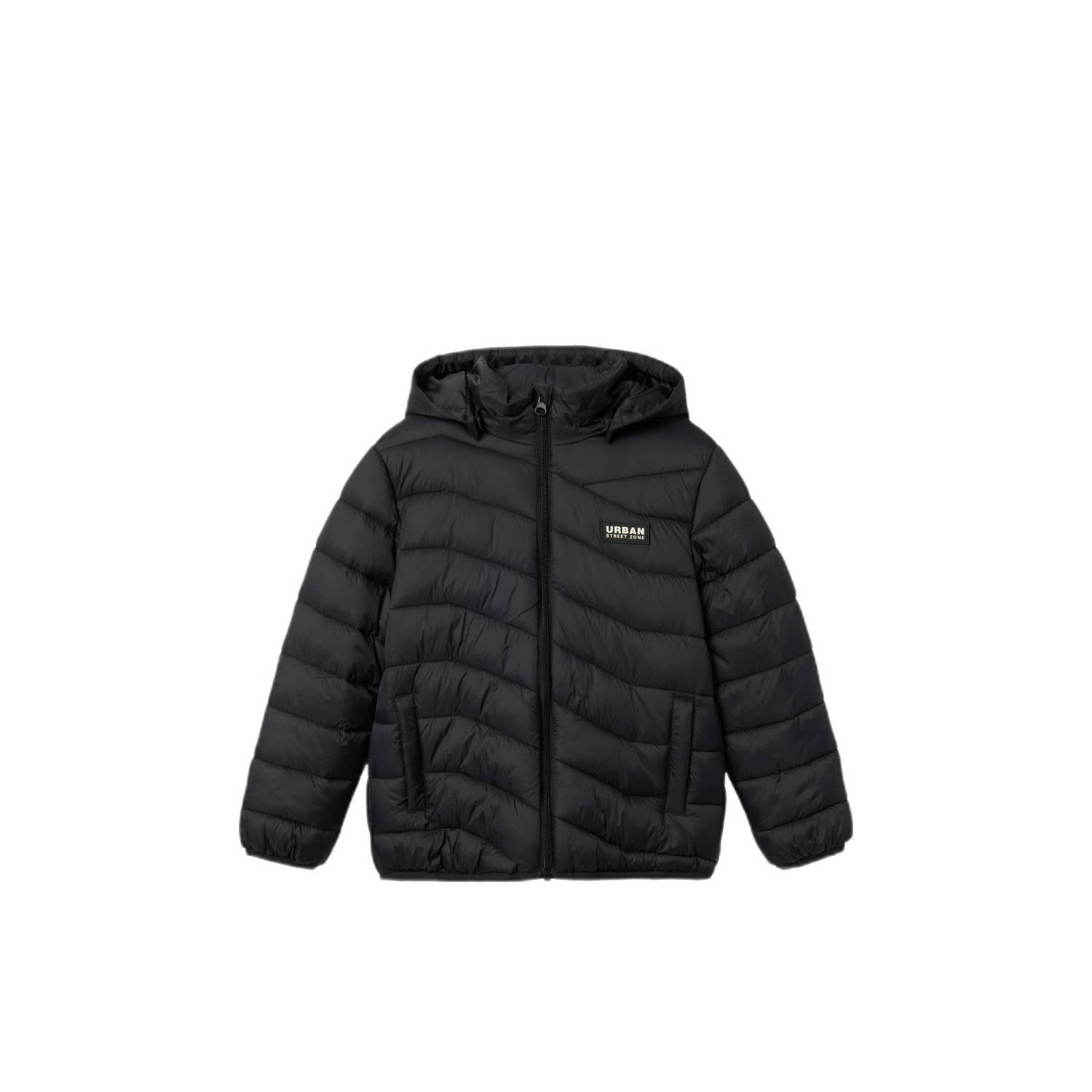 NAME IT KIDS gewatteerde winterjas NKMMONAY zwart