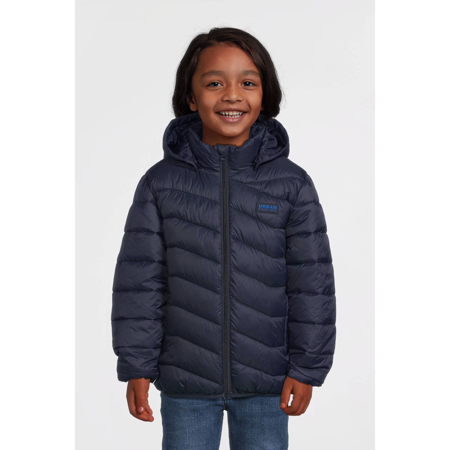 NAME IT KIDS gewatteerde winterjas NKMMONAY donkerblauw
