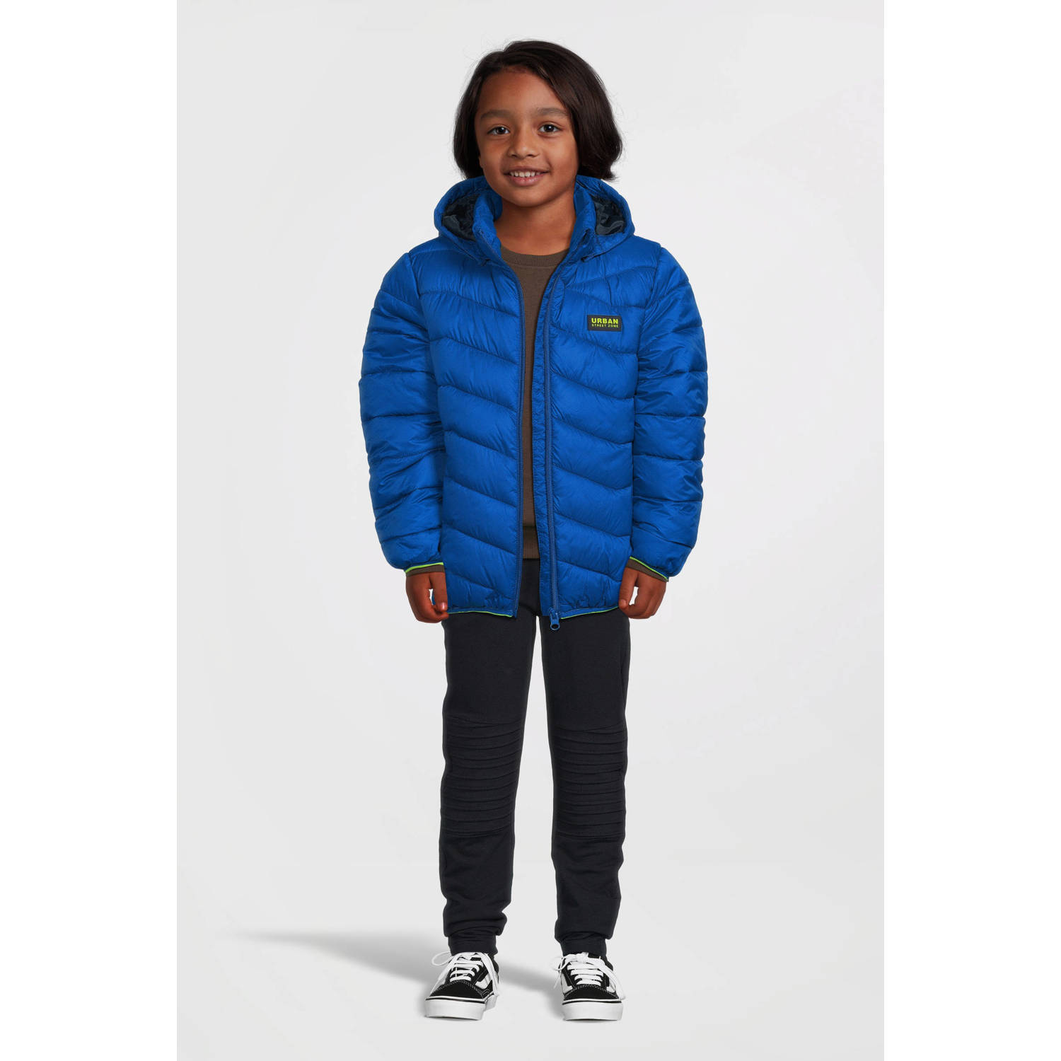 NAME IT KIDS gewatteerde winterjas NKMMONAY hardblauw