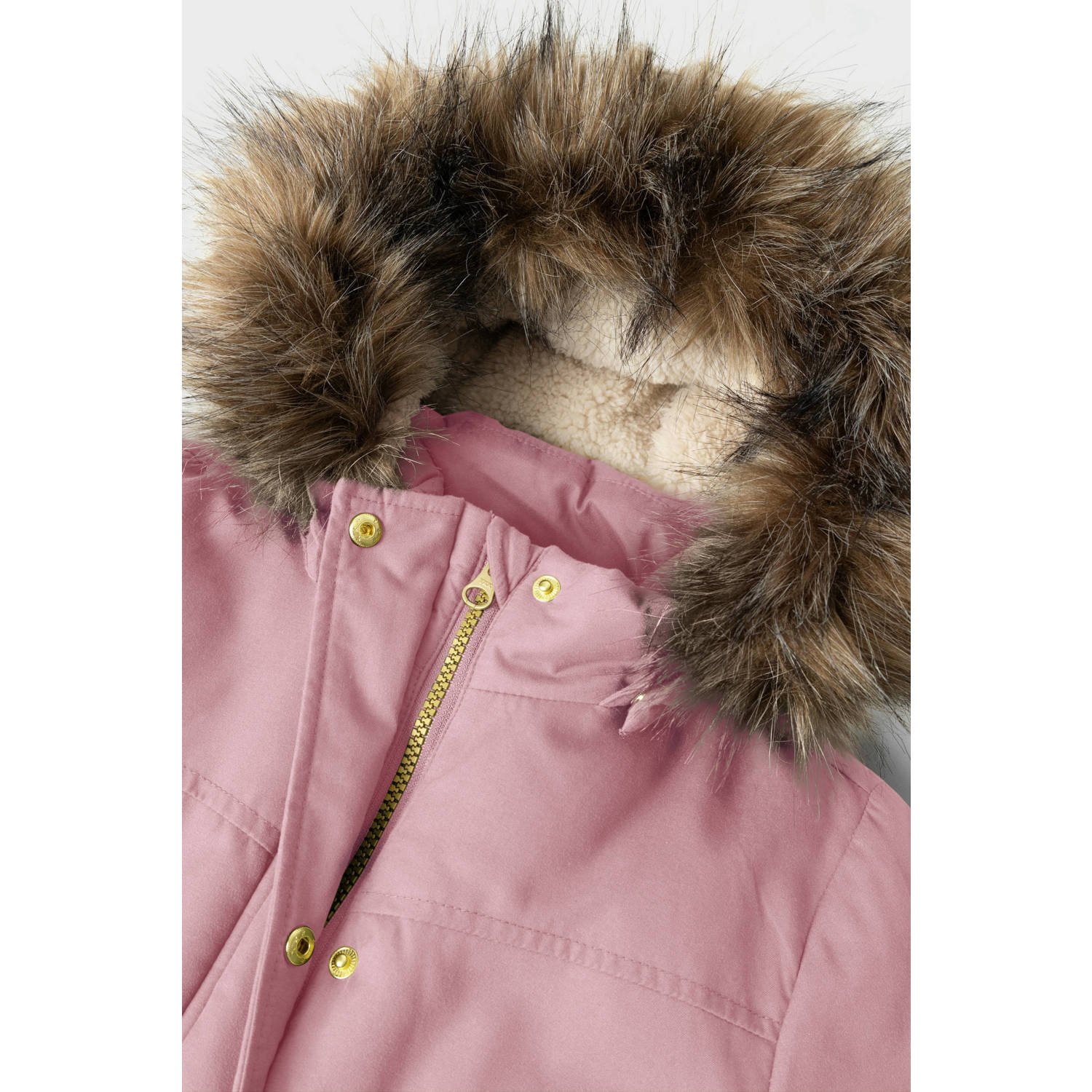 NAME IT KIDS gewatteerde winterjas NKFMASTER roze