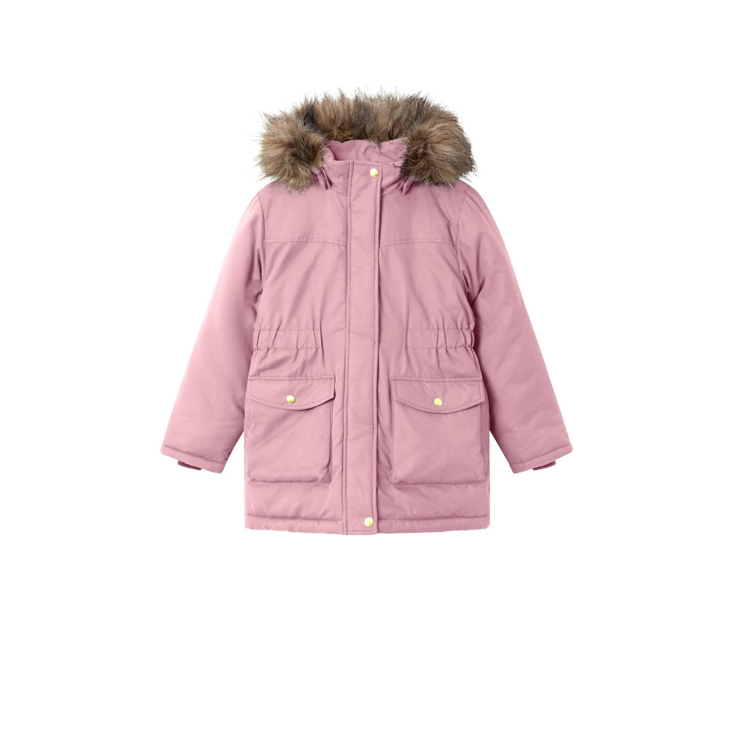 NAME IT KIDS gewatteerde winterjas NKFMASTER roze