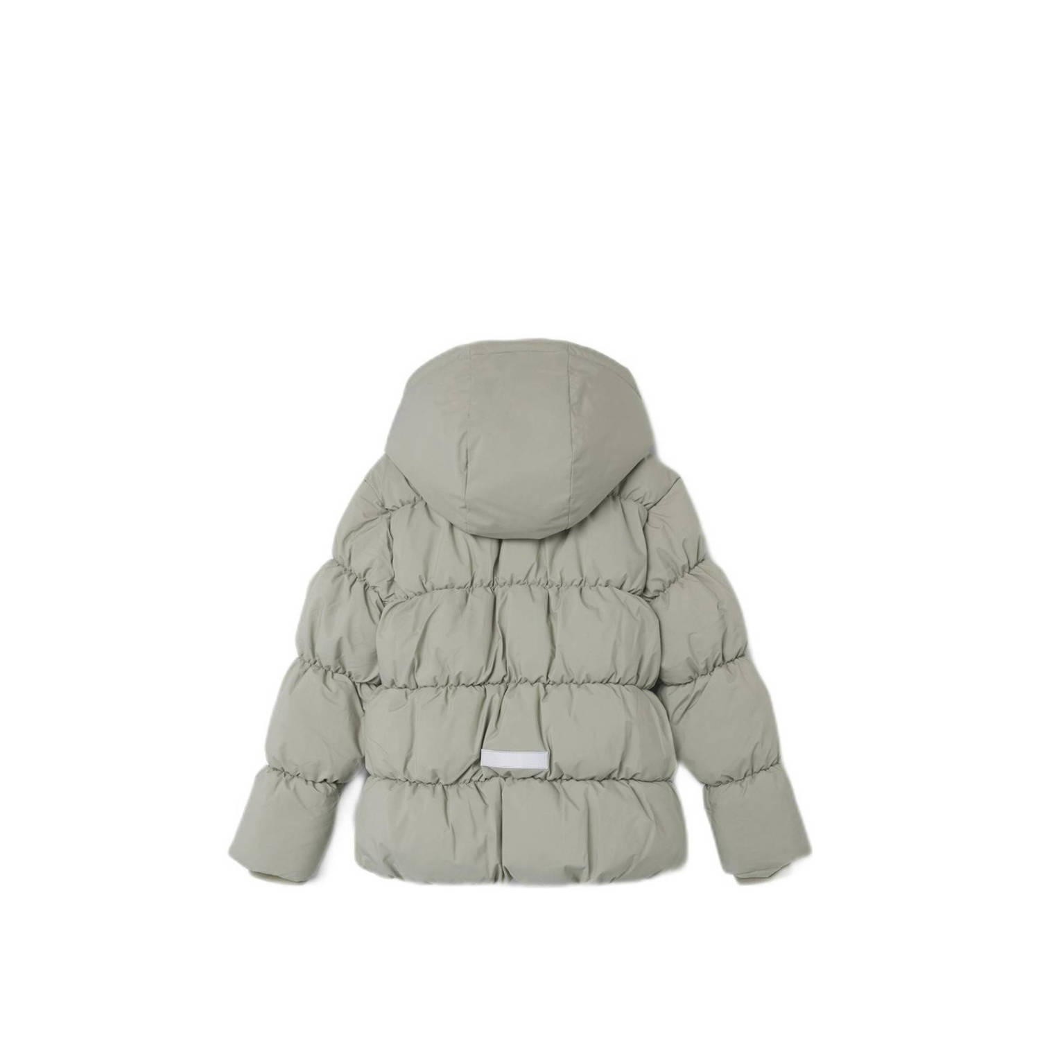 NAME IT KIDS gewatteerde winterjas NKFMORNING zachtgroen