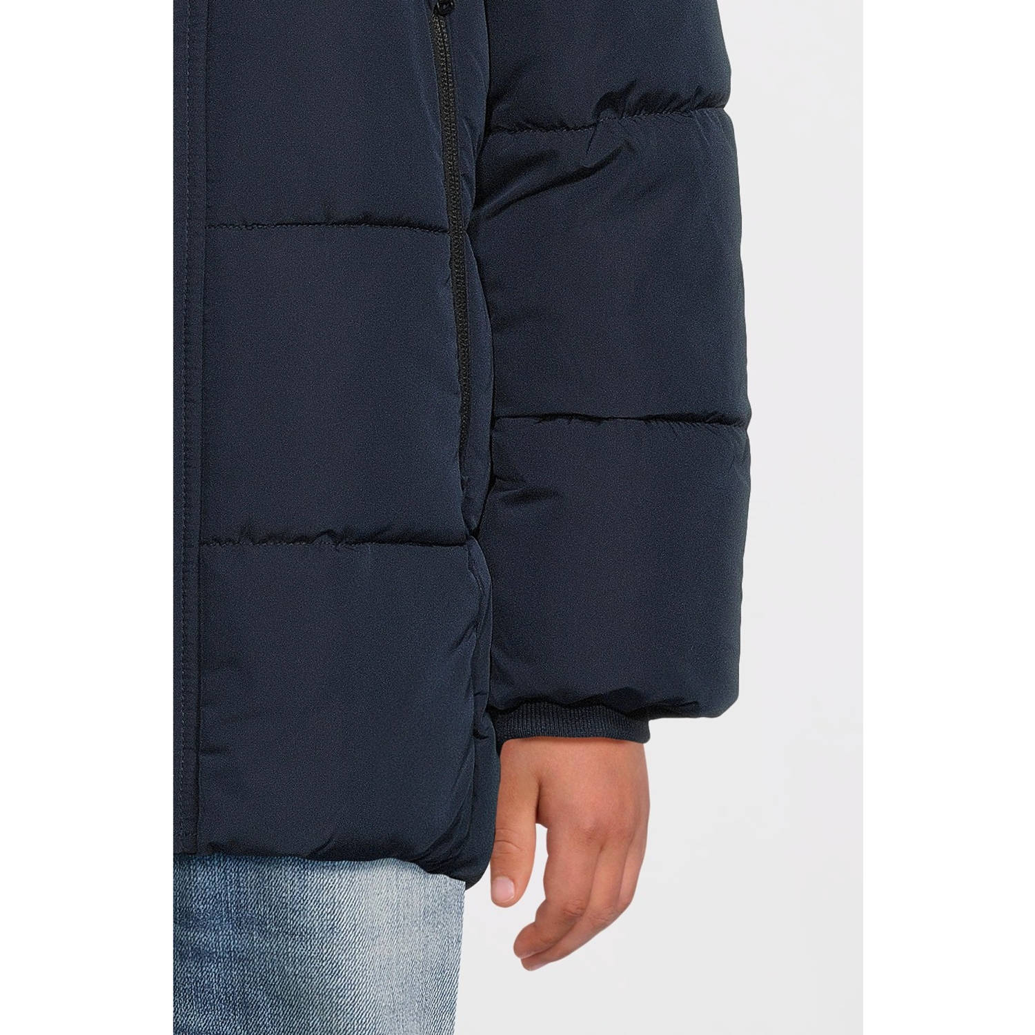 NAME IT KIDS gewatteerde winterjas NKMMEMO donkerblauw