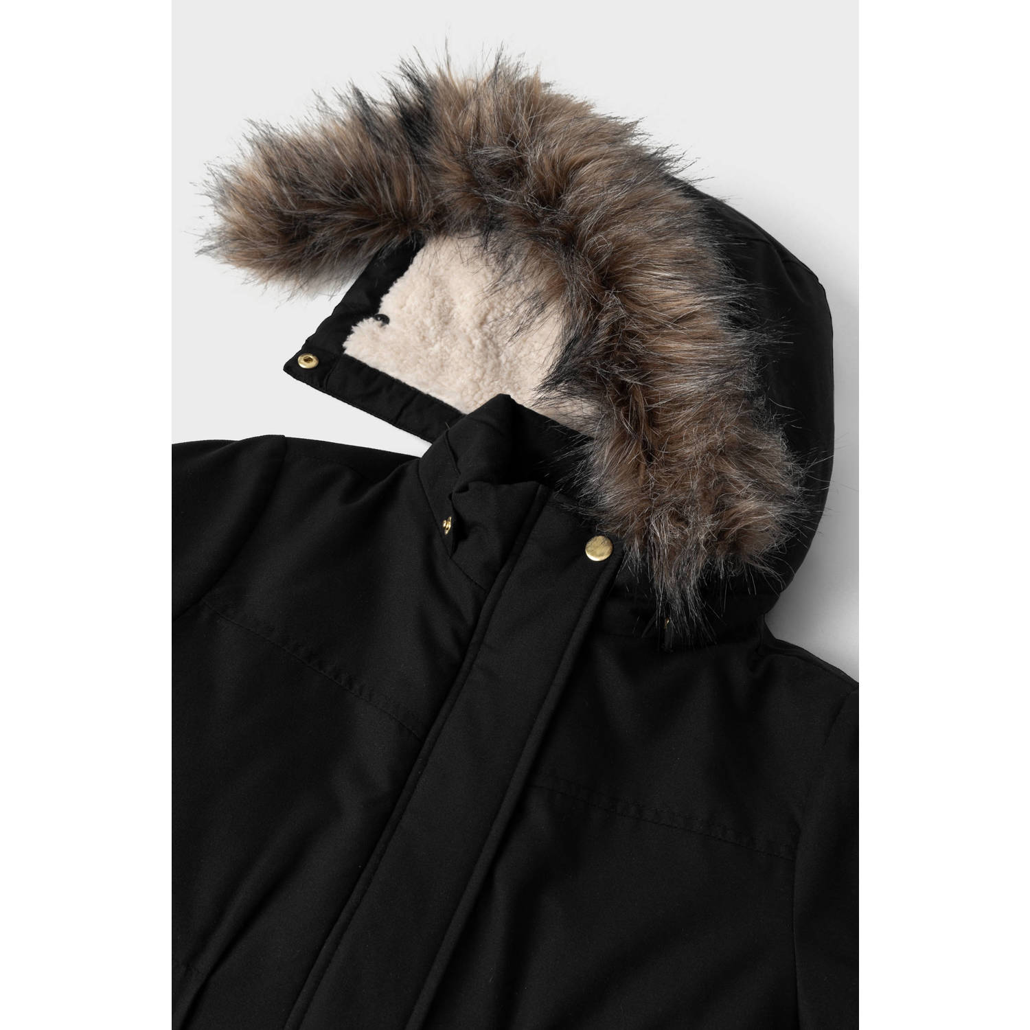 NAME IT KIDS gewatteerde winterjas NKFMASTER zwart