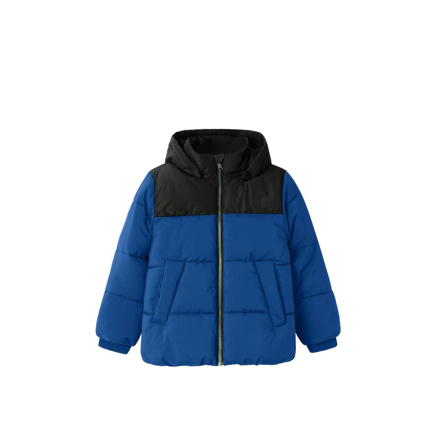 NAME IT KIDS gewatteerde winterjas NKMMORNING hardblauw zwart