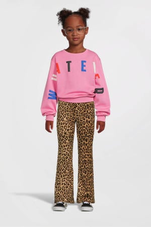 sweater NKFPLILJE met tekst roze