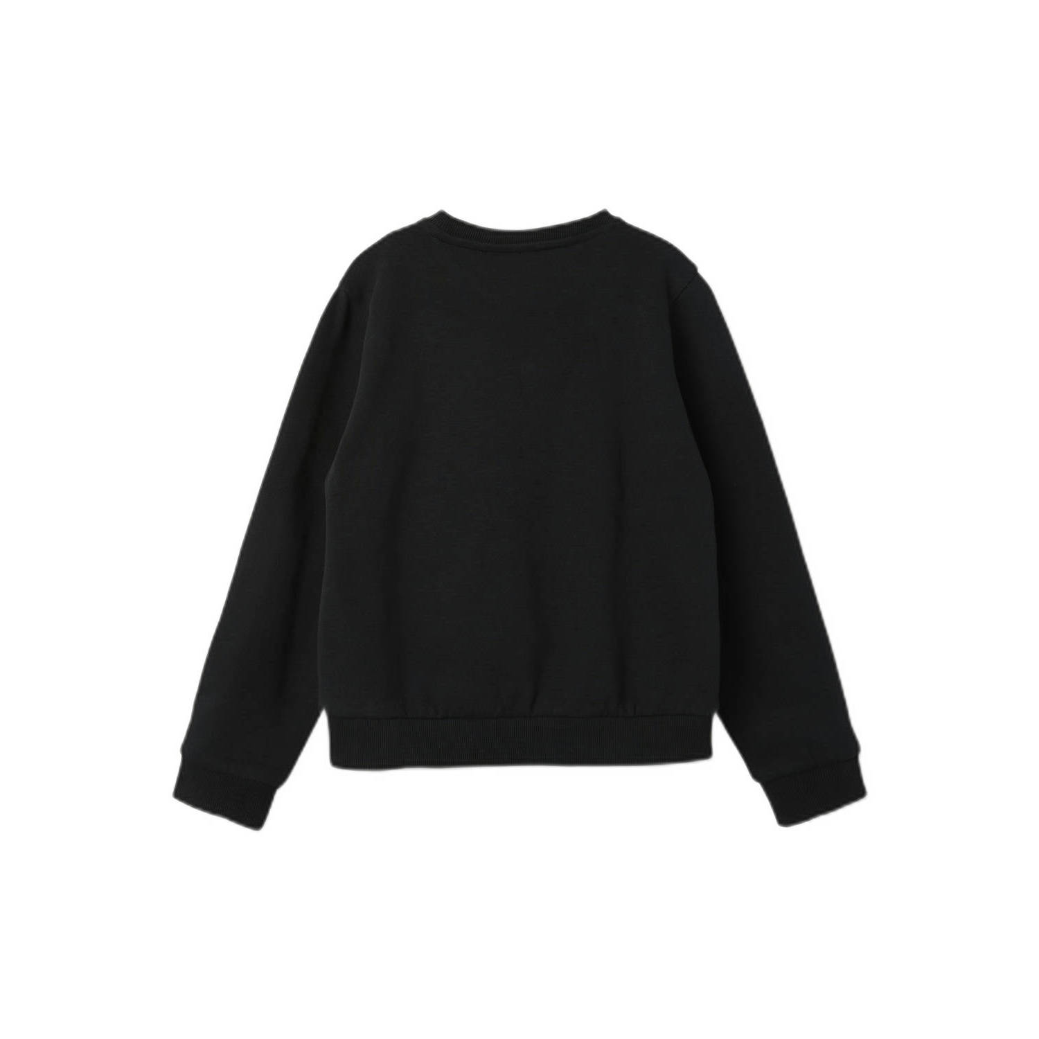 NAME IT KIDS sweater met printopdruk zwart