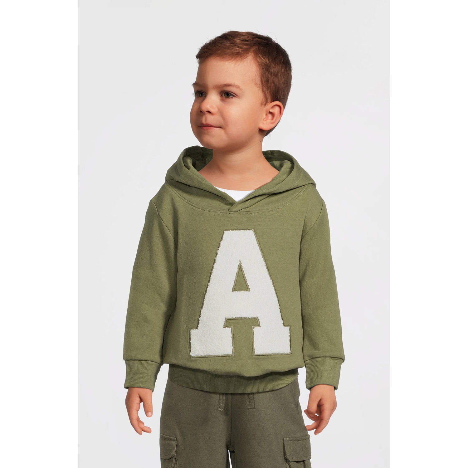 NAME IT MINI hoodie NMMPOALHAN met printopdruk groen