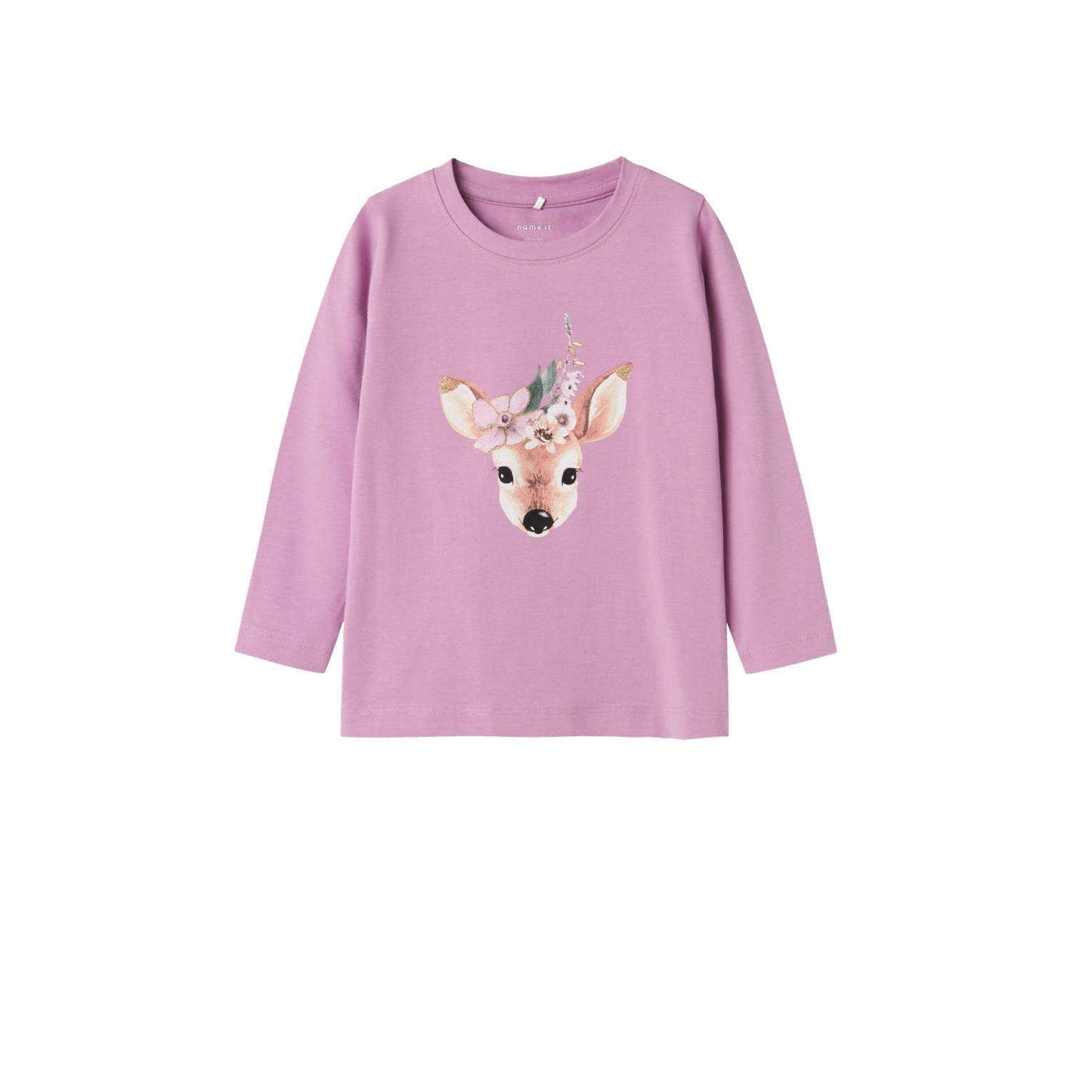 NAME IT MINI longsleeve NMFPOLANA met printopdruk roze